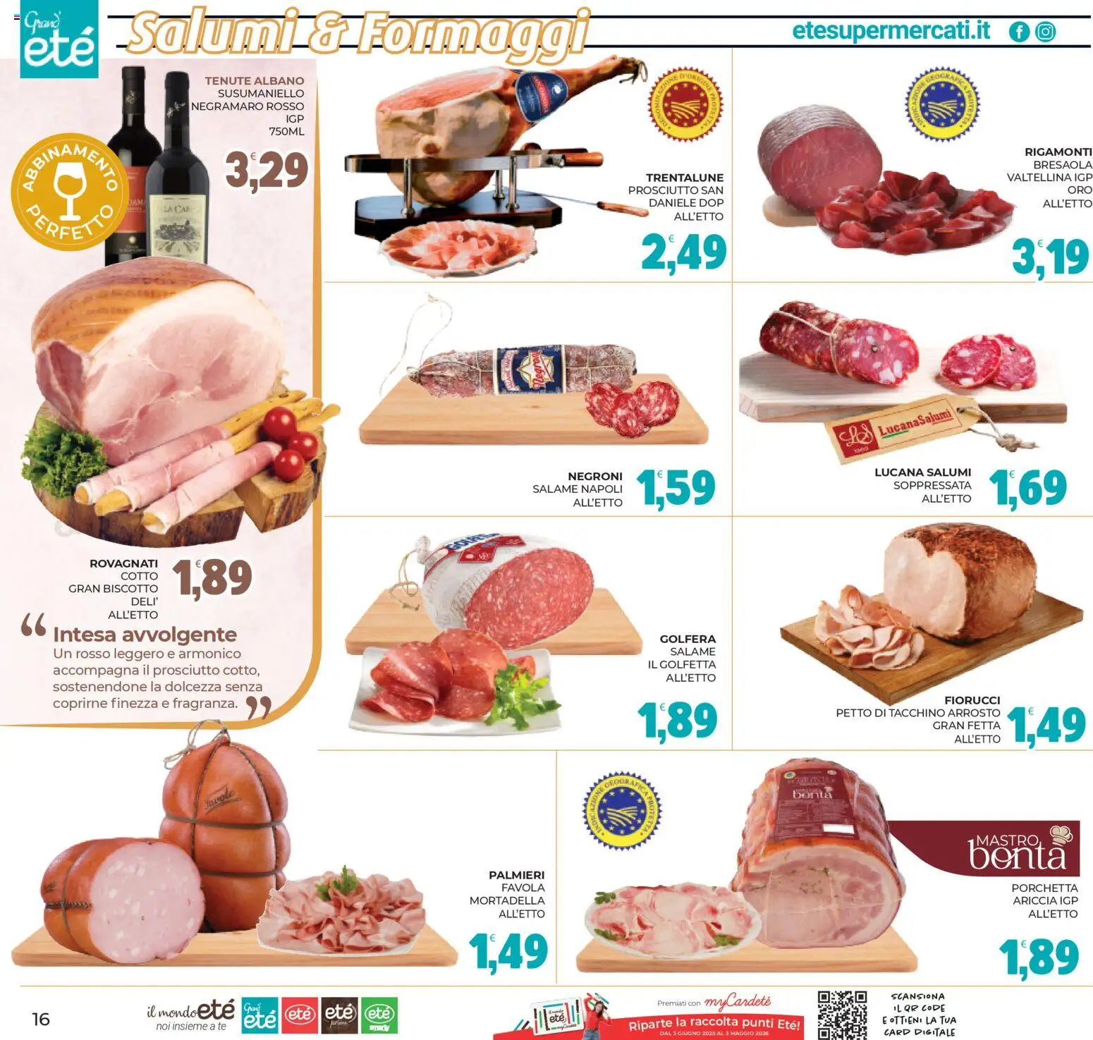 Volantino Eté del 24.03.2026 | Pagina: 16 | Prodotti: Arrosto, Salame, Tè, Mortadella