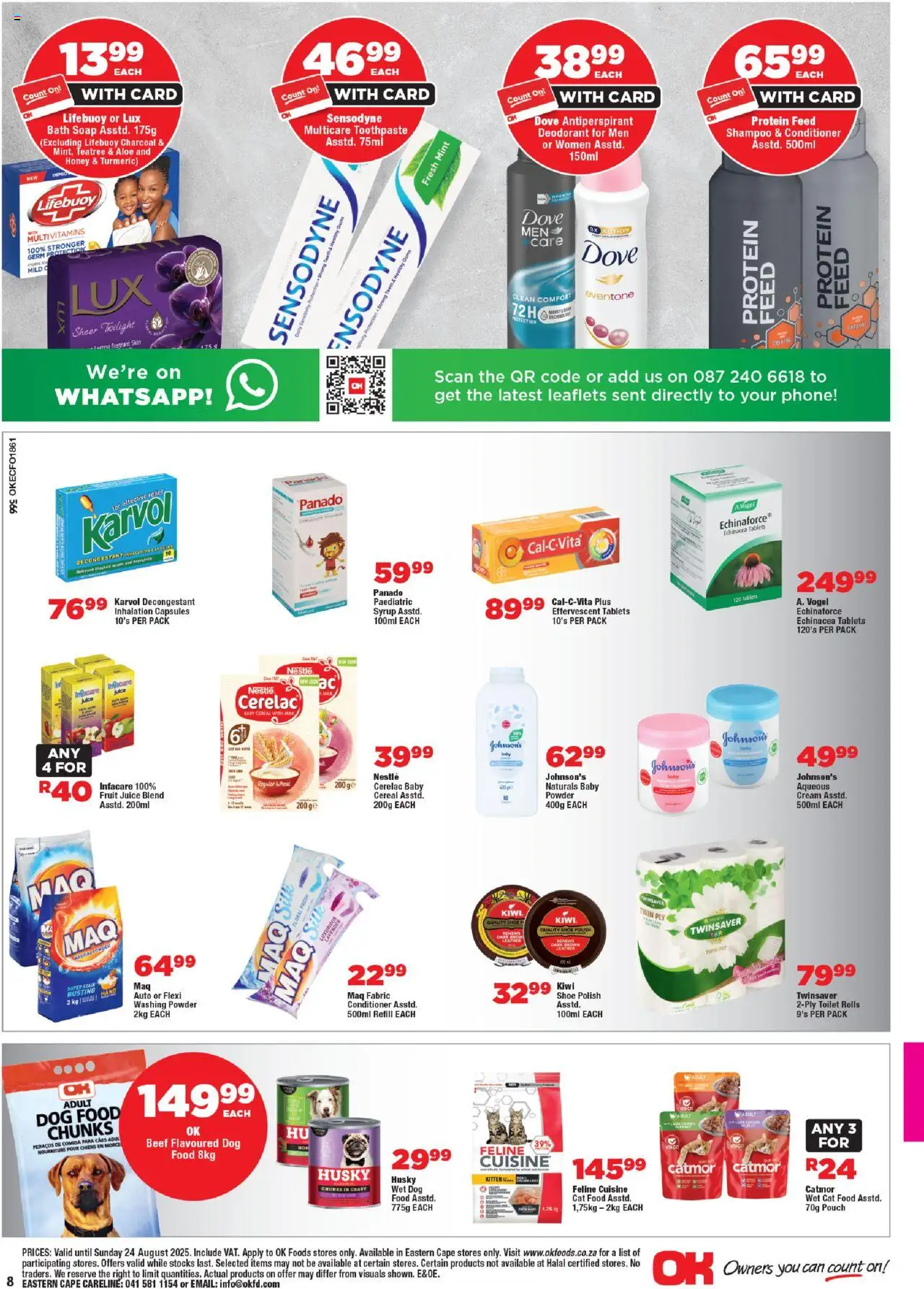 OK Foods Eastern Cape - Specials │ valid from 13.08.2025 | Page: 8 | Products: Phone, Detergente líquido, Juice, Beef