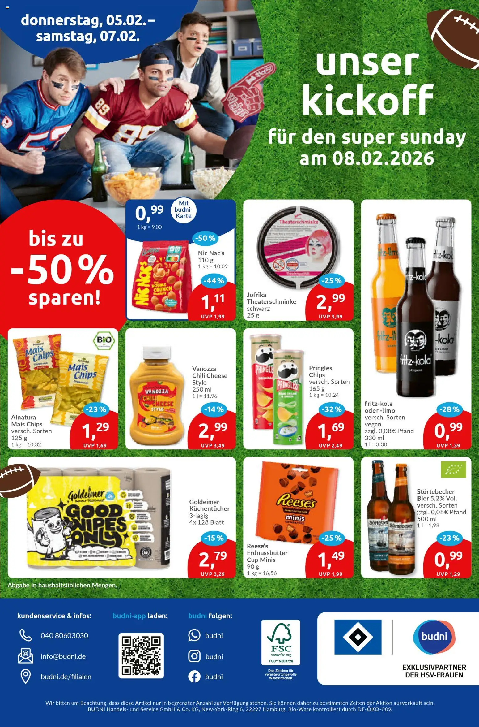 Budni Prospekt 	 – gültig ab 02.02.2026 | Seite: 8 | Produkte: Bier, Chili, Pringles, Chips