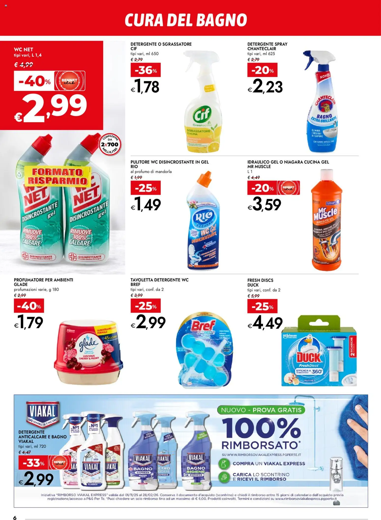 Volantino bennet del 08.01.2026 | Pagina: 6 | Prodotti: Detergente, Sgrassatore, Bagno, Profumo