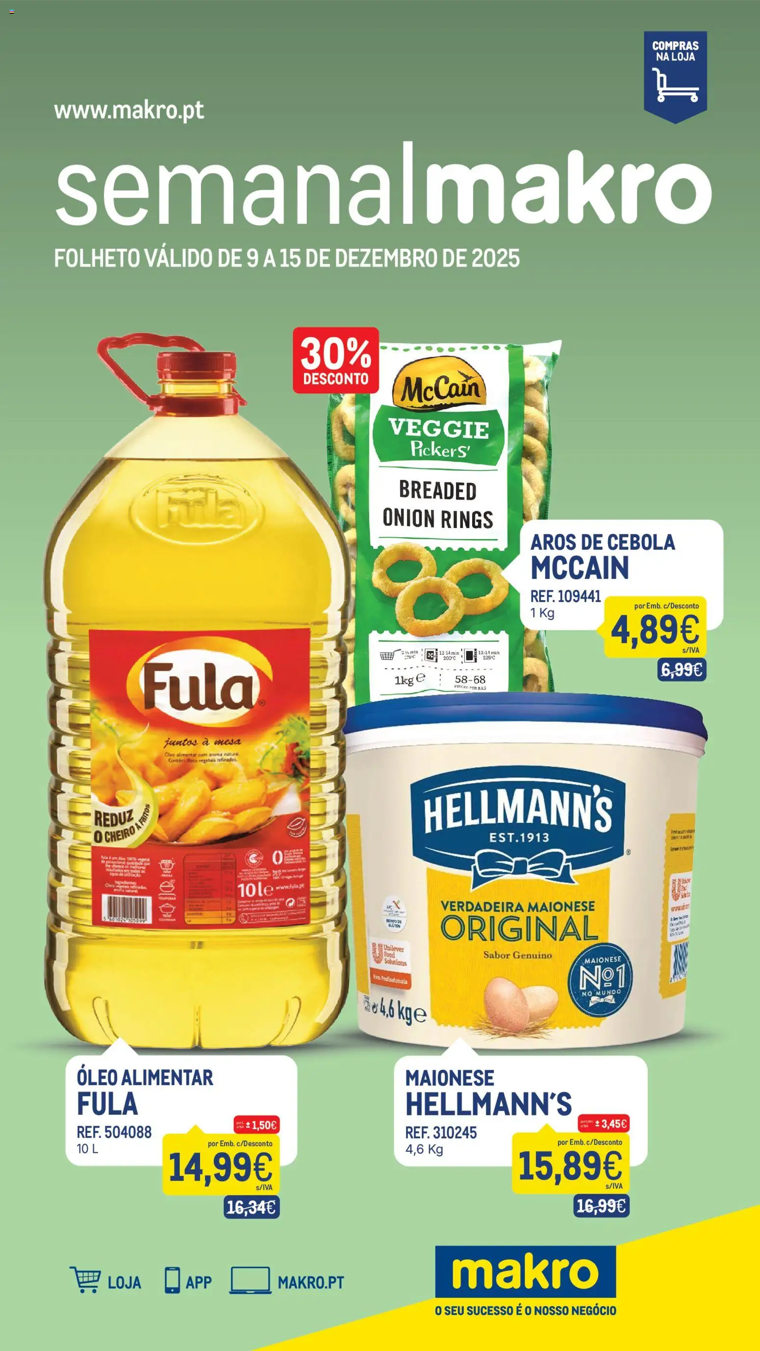 Makro folheto │ válido de 09.12.2025 | Página: 1 | Produtos: Mesa, Óleo, Maionese, Fato