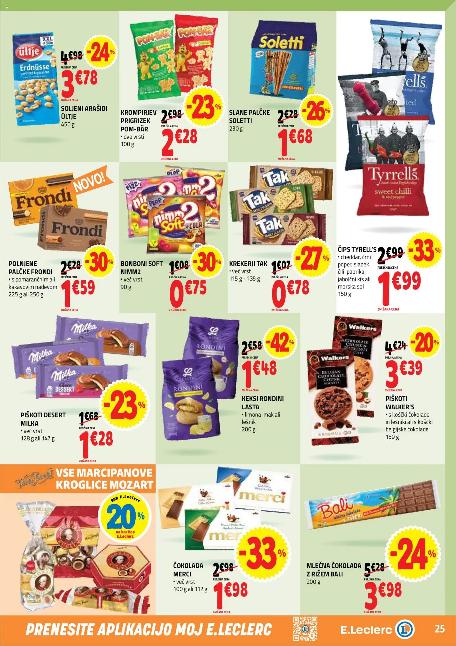 Novi E.leclerc katalog ponudbe – veljaven od 08.04.2026 | Stran: 25 | Izdelki: Keksi, Kis, Cokolada, Cips