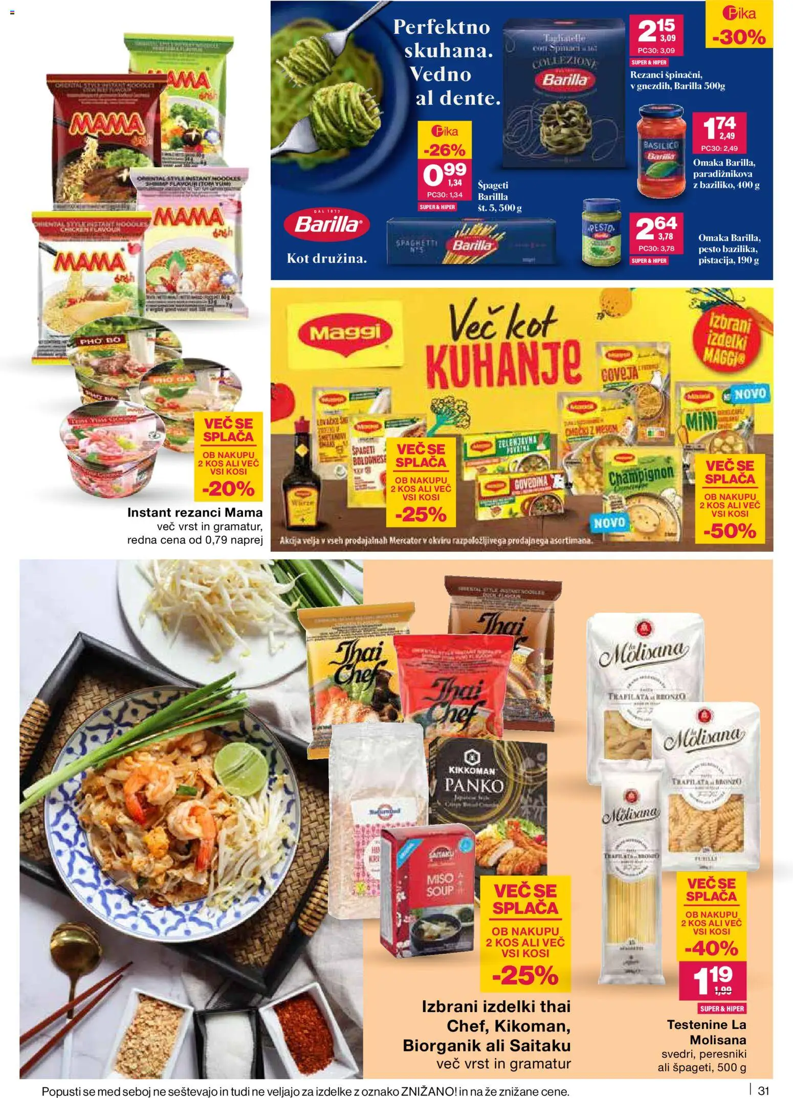 Novi Mercator katalog ponudbe – veljaven od 20.11.2025 | Stran: 31 | Izdelki: Rezanci, Kos, Testenine, Omaka