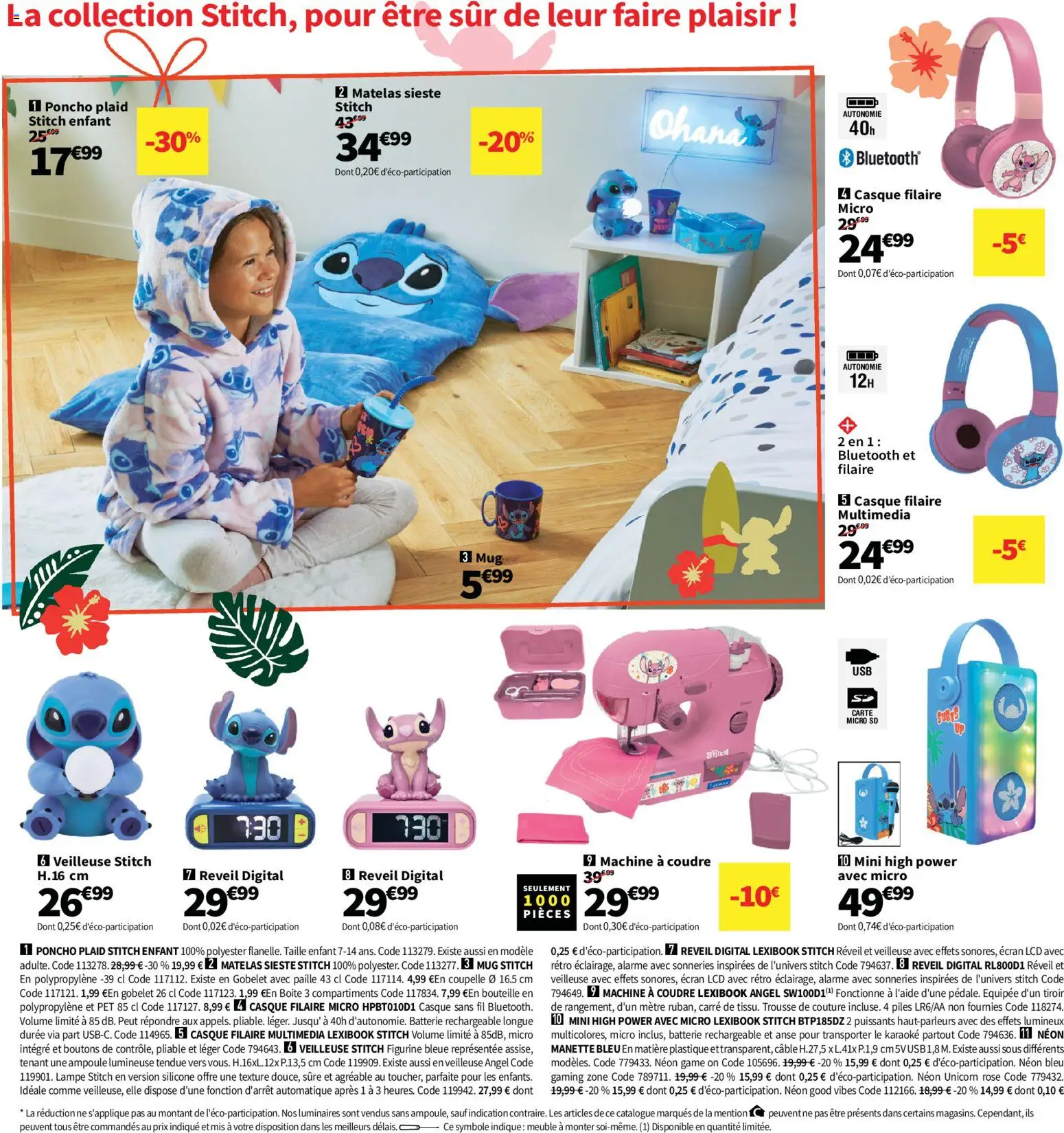 {H1} | Page: 26 | Produits: Veilleuse stitch, Batterie, Lampe, Poncho plaid