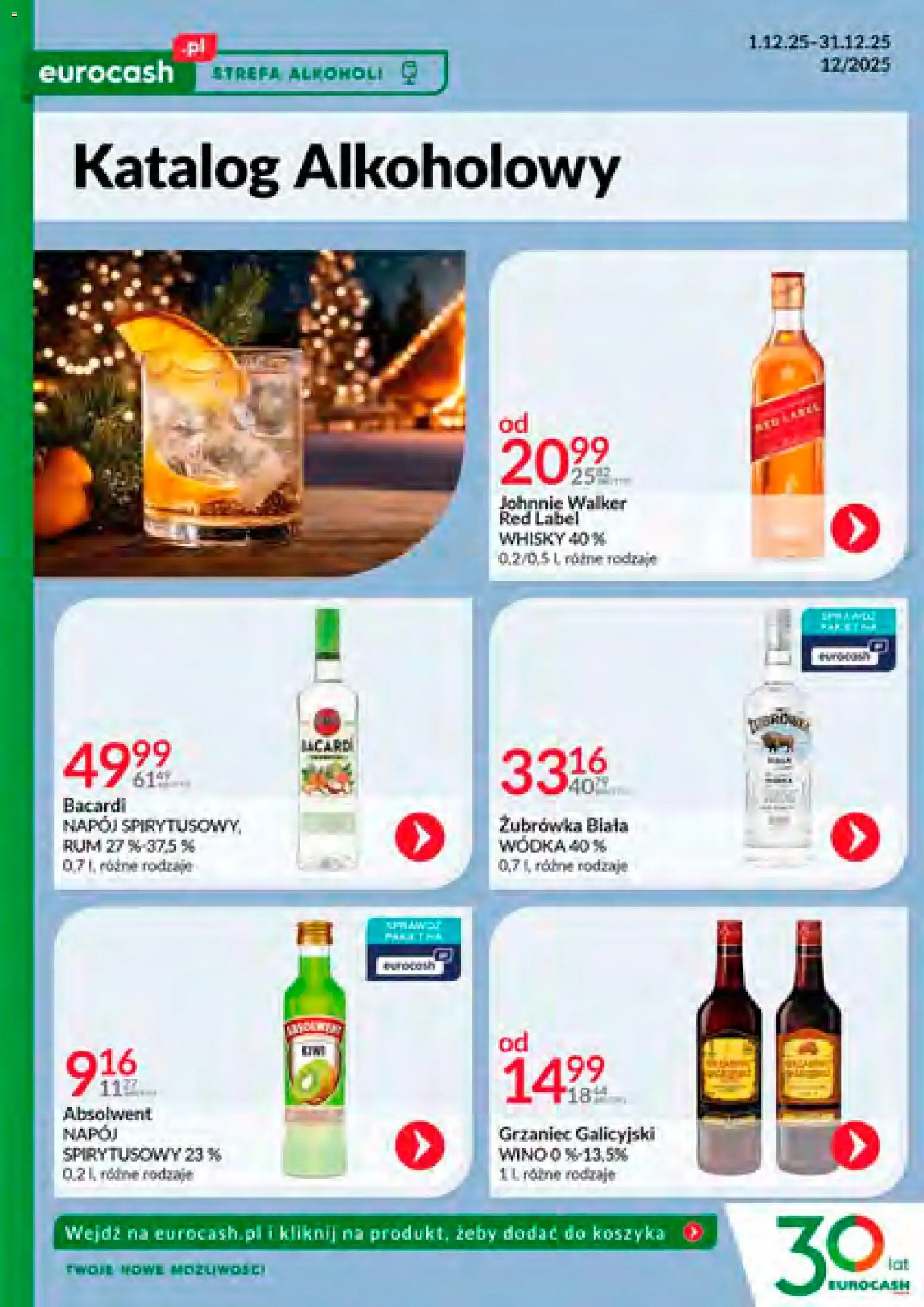 Eurocash Gazetka - Katalog Alkoholowy 12 od 01.12.2025 | Strona: 1 | Produkty: Żubrówka, Wino, Rum, Wódka