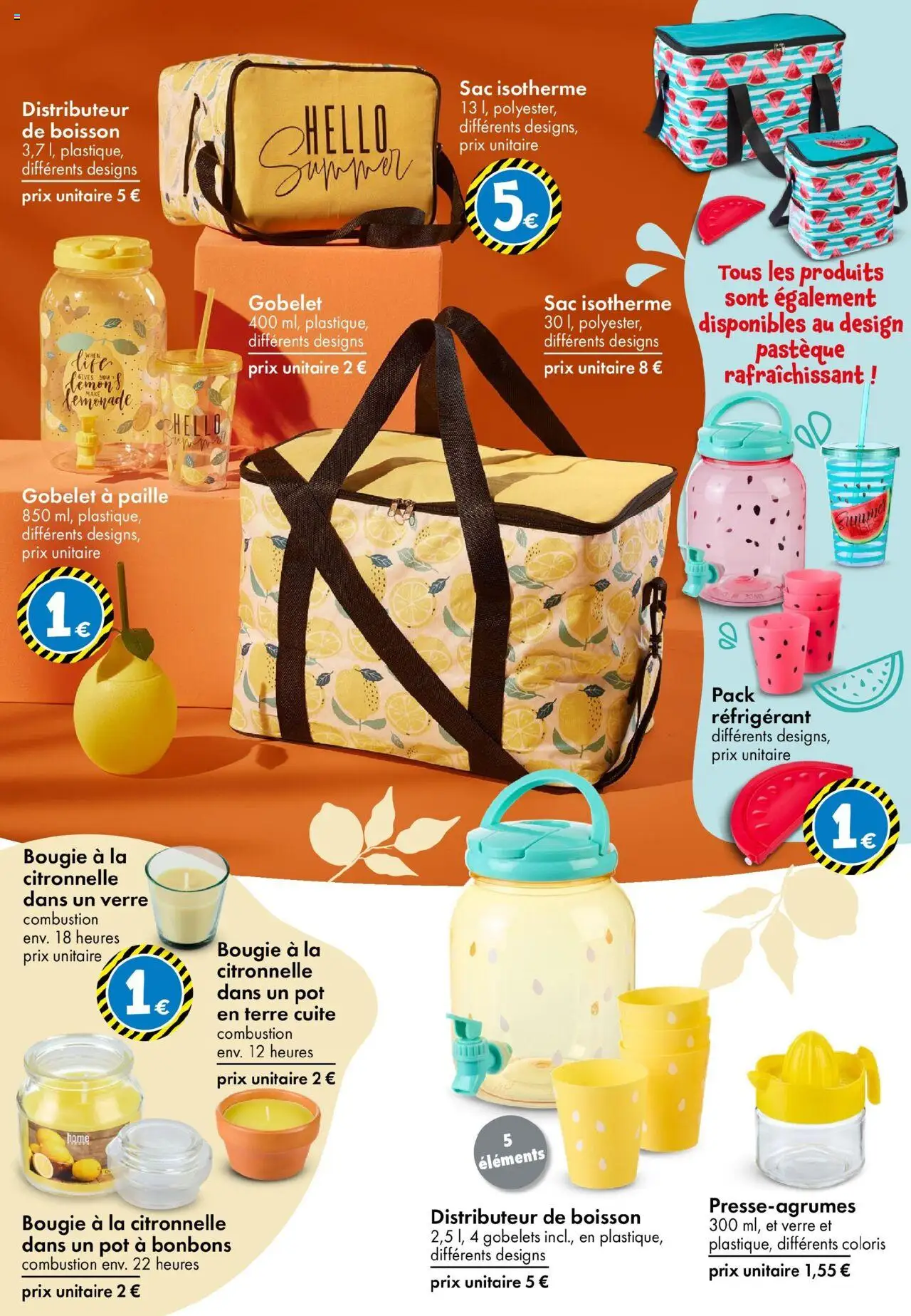  | Page: 20 | Produits: Sac isotherme, Pastèque, Citronnelle, Bonbons