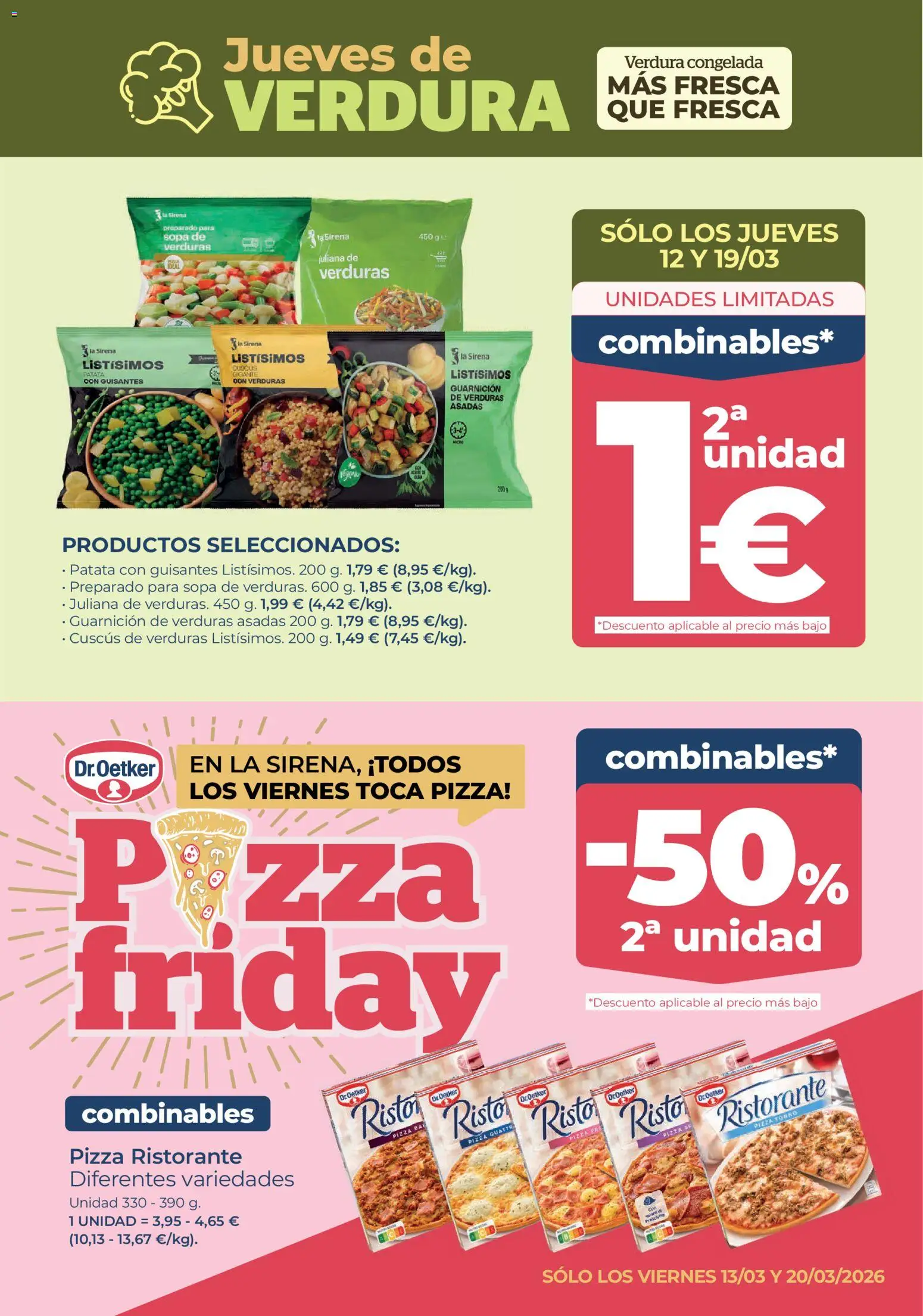 La Sirena folleto │ válido desde el 12.03.2026 | Página: 8 | Productos: Pizza