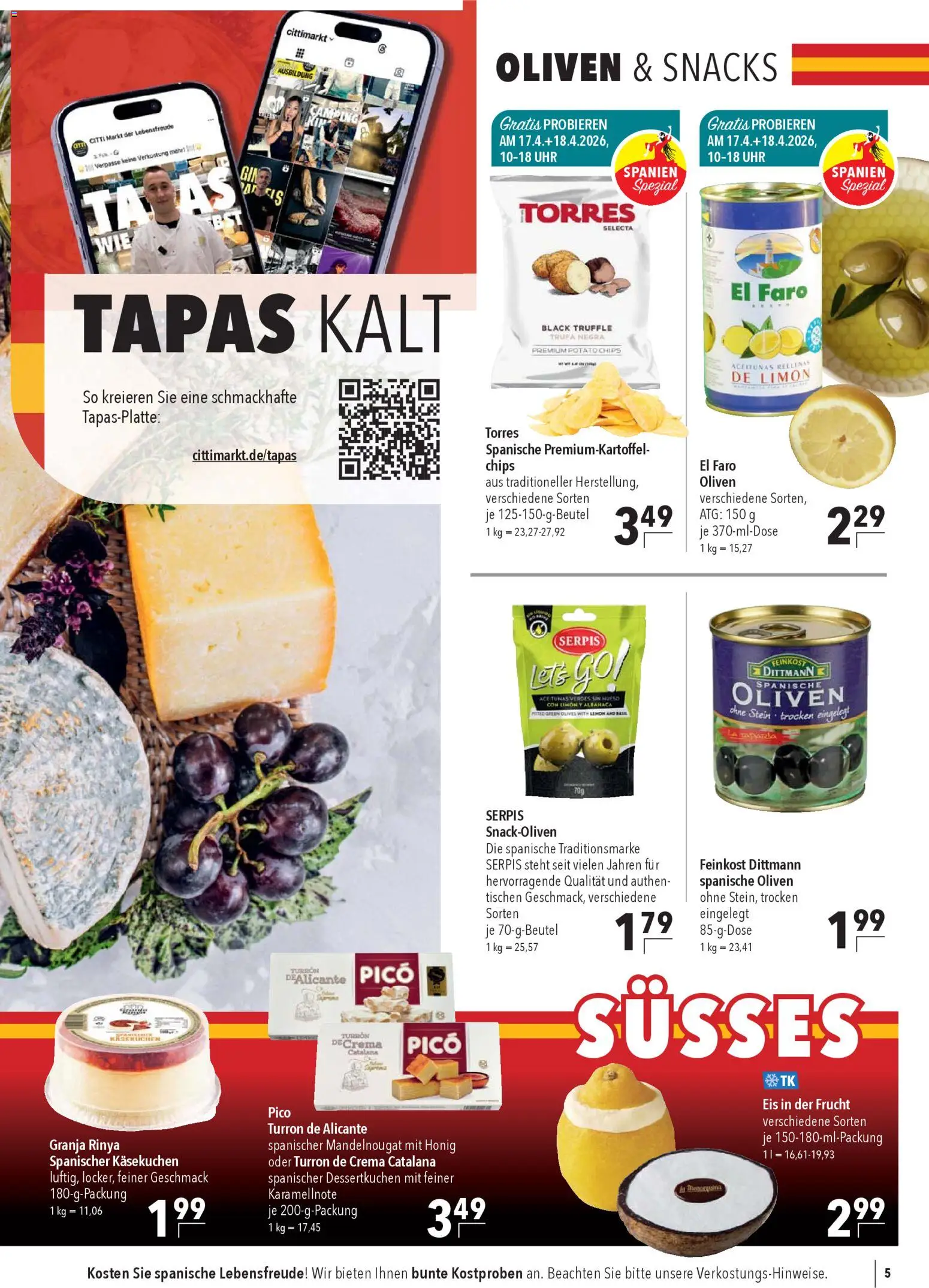 CITTI Markt Prospekt 	 – gültig ab 15.04.2026 | Seite: 5 | Produkte: Chips, Eis, Uhr
