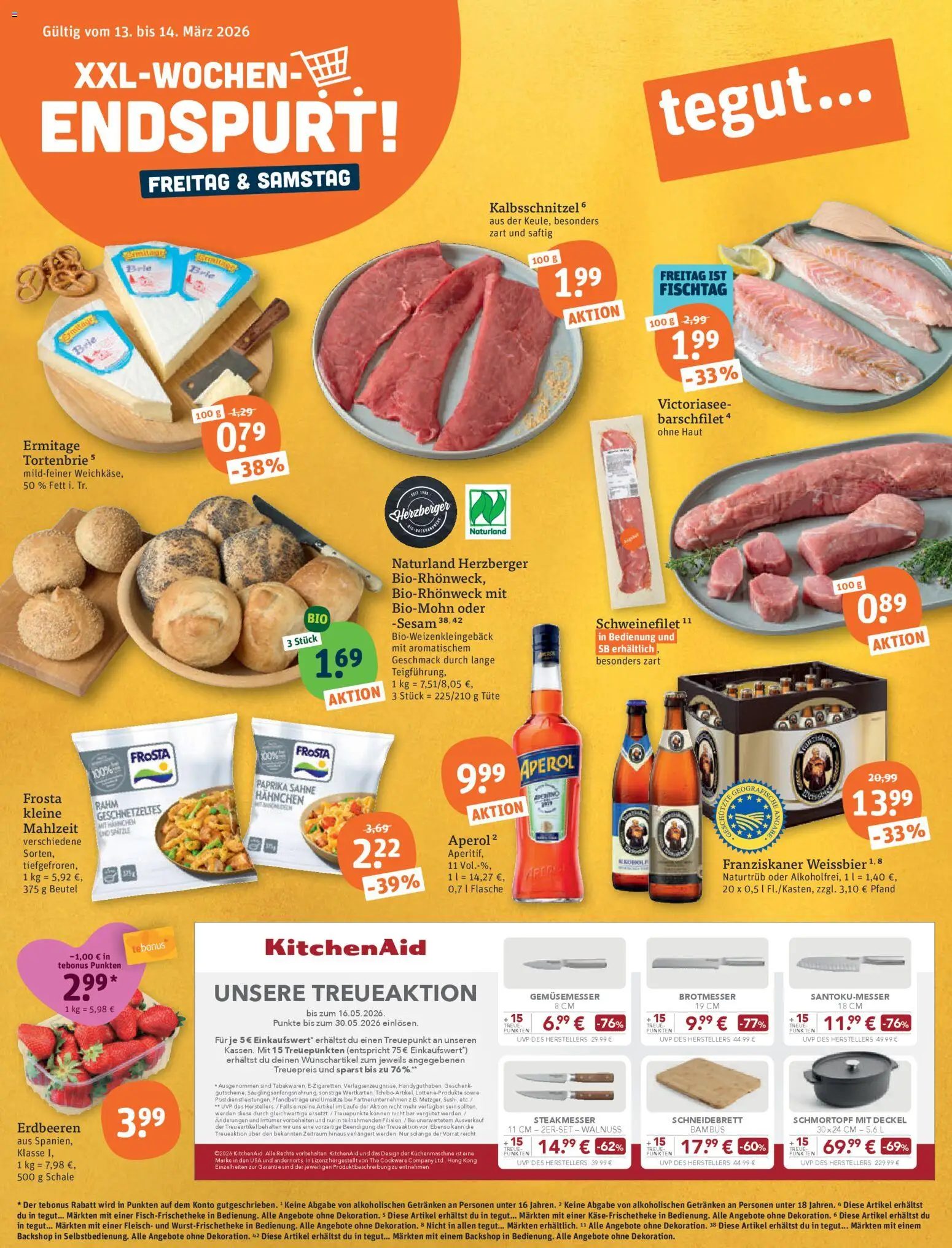 Tegut Prospekt – gültig ab 09.03.2026 | Seite: 1 | Produkte: Franziskaner, Frosta, Paprika, Fleisch