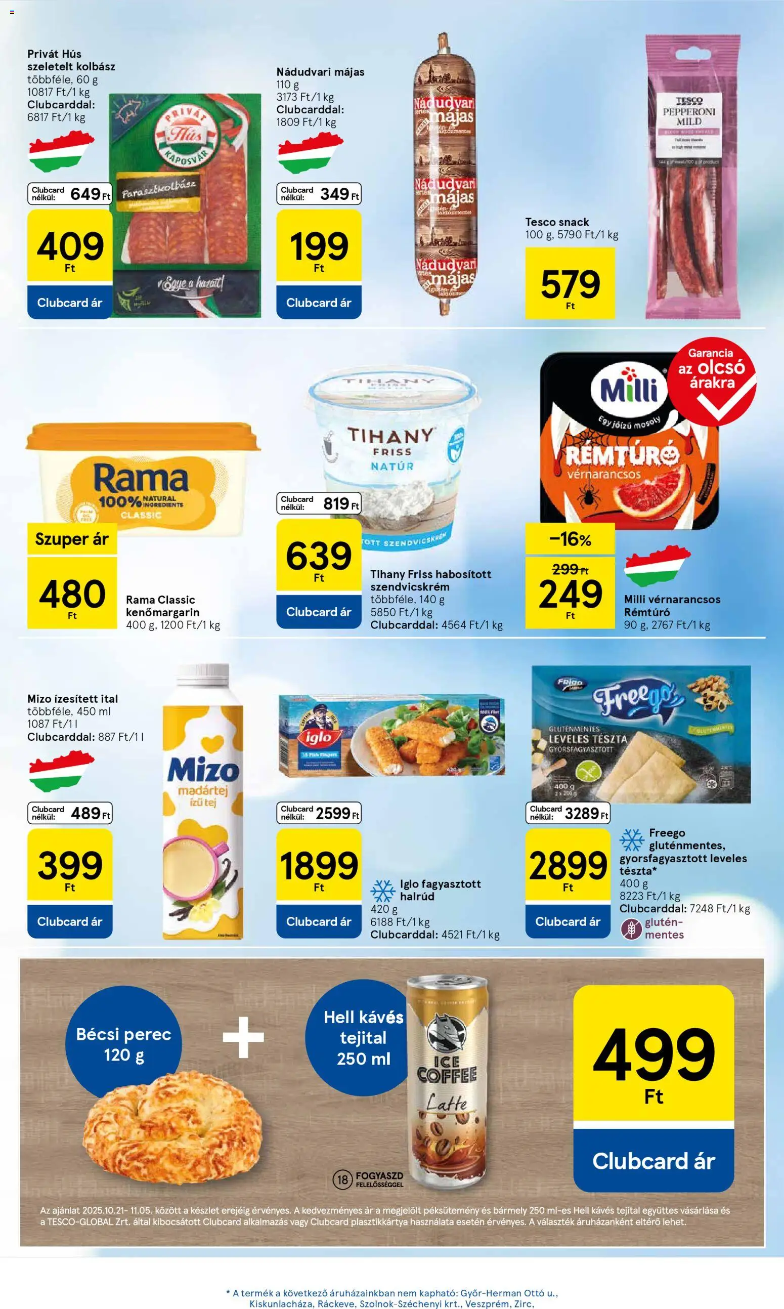 Tesco akciós ujság - amely érvényes a következő dátumtól: 30.10.2025 | Oldal: 3 | Termékek: Kolbász, Leveles tészta, Tihany, Tészta