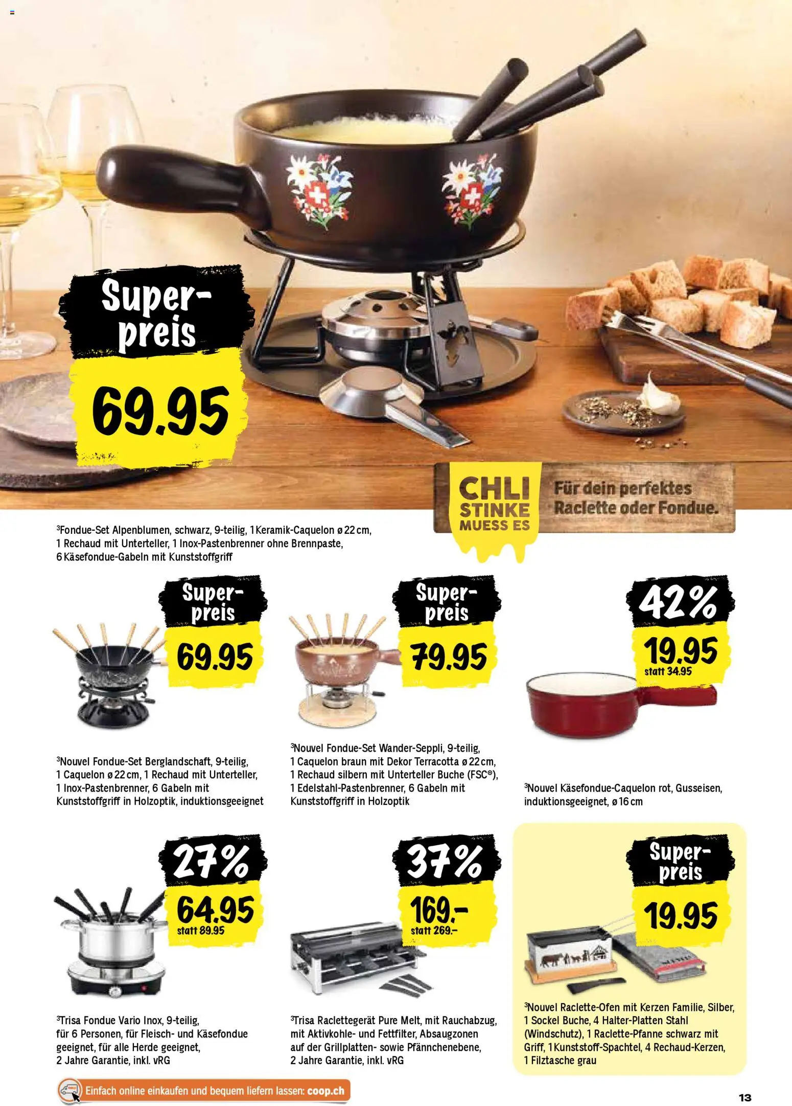 Coop - Black Friday – gültig ab 27.11.2025 | Seite: 13 | Produkte: Raclette, Fondue, Grill