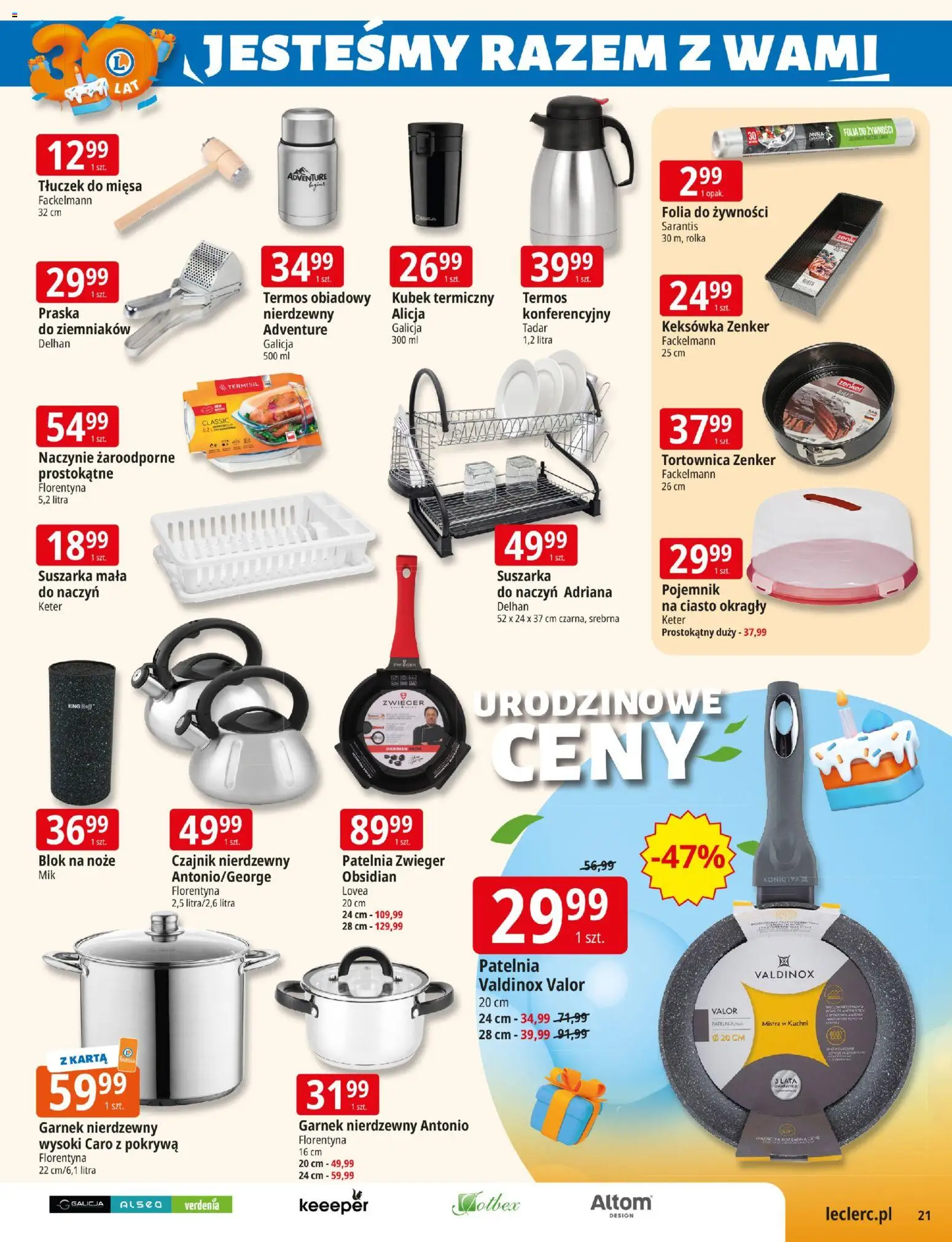 E.Leclerc Gazetka - Warszawa Ursynów od 03.11.2025 | Strona: 21 | Produkty: Karta, Suszarka, Patelnia, Naczynie żaroodporne