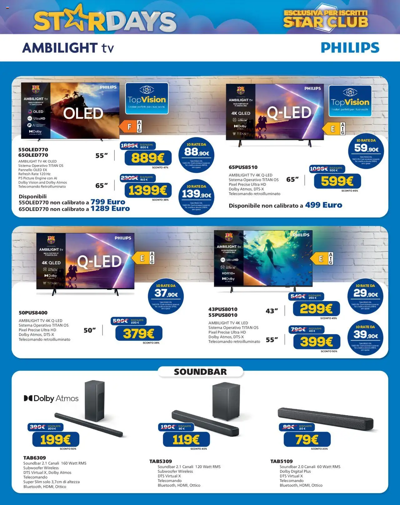 Volantino Euronics del 09.10.2025 | Pagina: 8 | Prodotti: Telecomando, Soundbar, TV