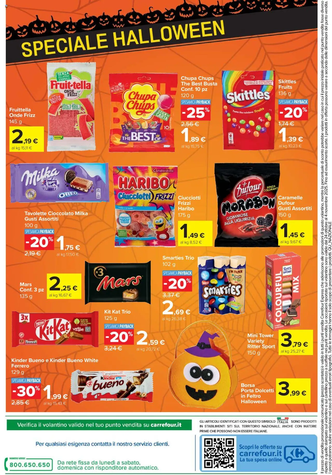 Volantino Carrefour del 24.10.2025 | Pagina: 20 | Prodotti: Succo, The, Scaffale, Borsa