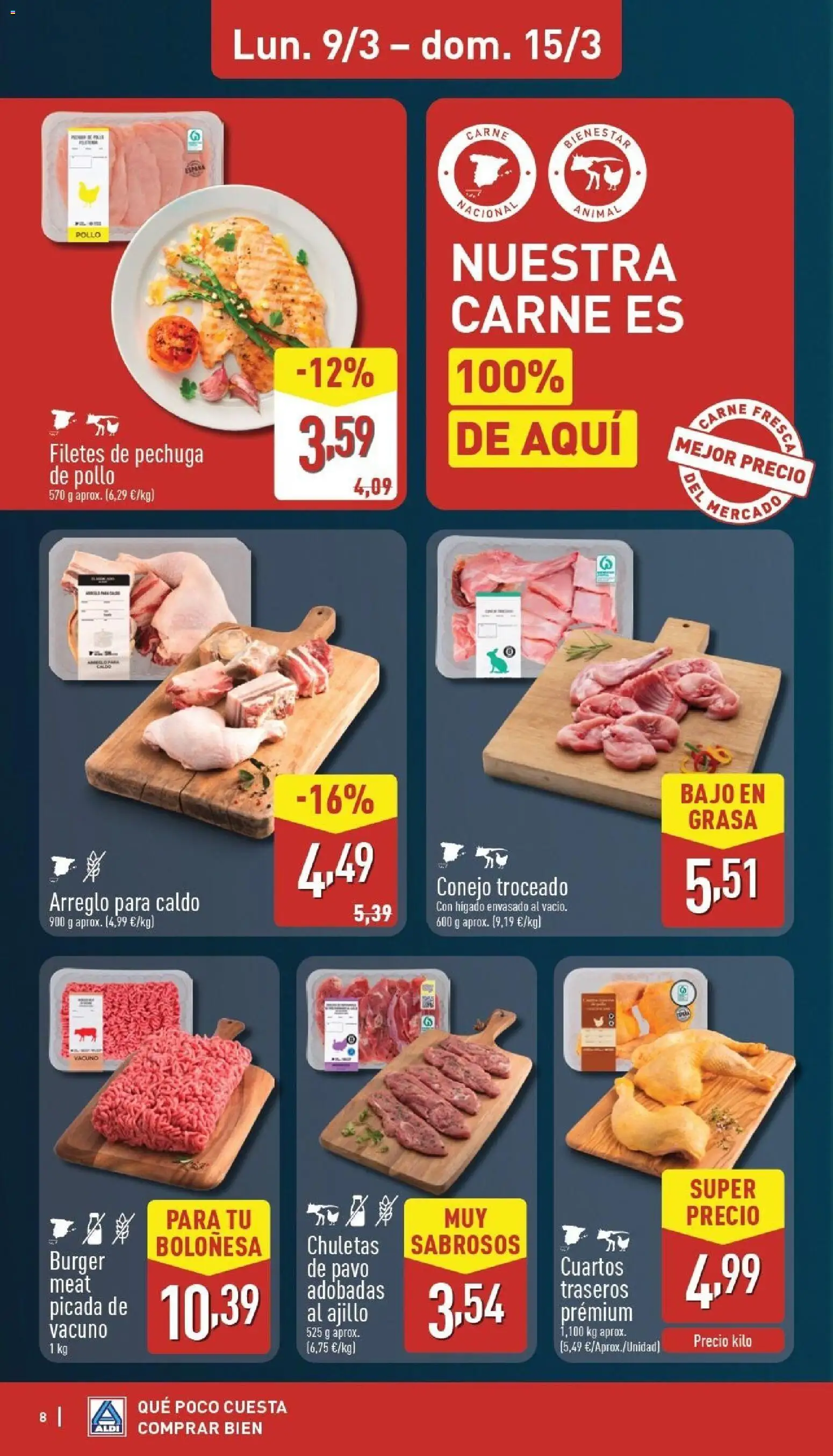 Aldi folleto Península │ válido desde el 09.03.2026 | Página: 8 | Productos: Δισκέτα, Chuletas de pavo