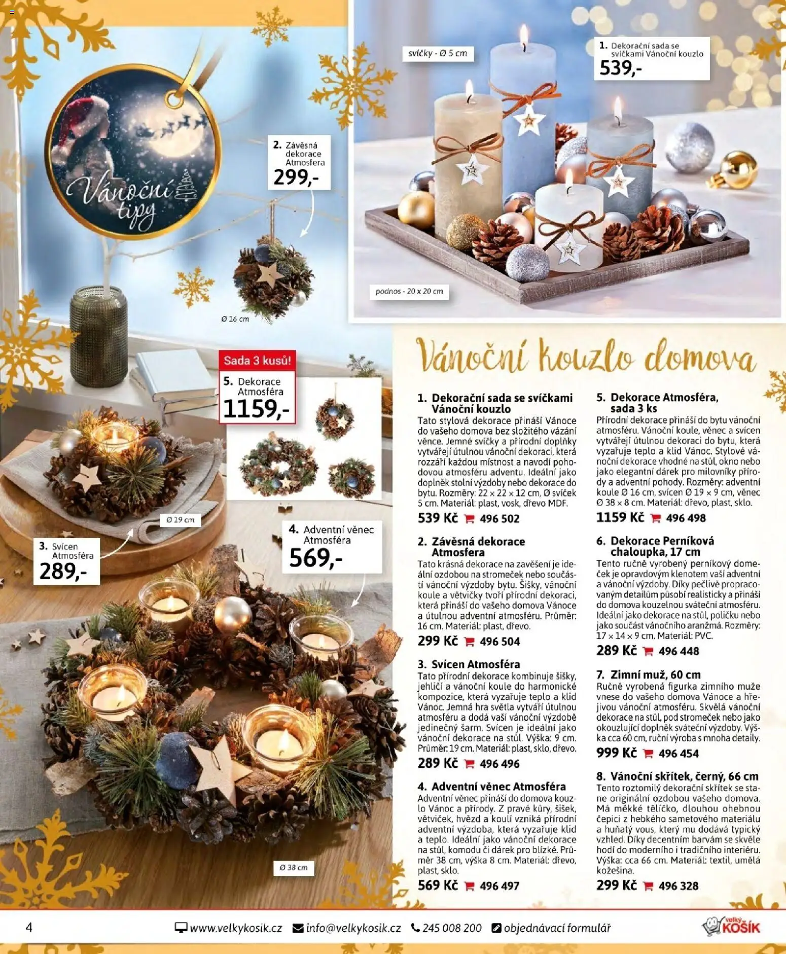 Velký Košík katalog listopad 2025 od 01.11.2025 | Strana: 4 | Produkty: Podnos, Hra, Svícen, Vánoční dekorace