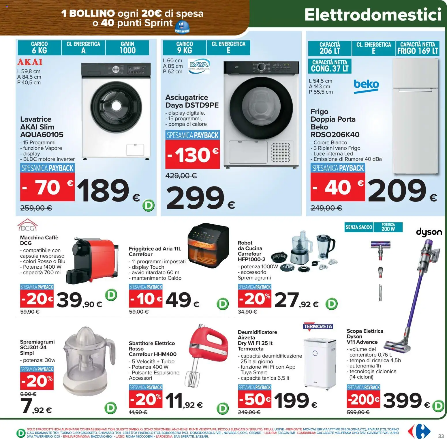 Volantino Carrefour del 15.01.2026 | Pagina: 33 | Prodotti: Scopa elettrica, Lavatrice, Spremiagrumi, Friggitrice