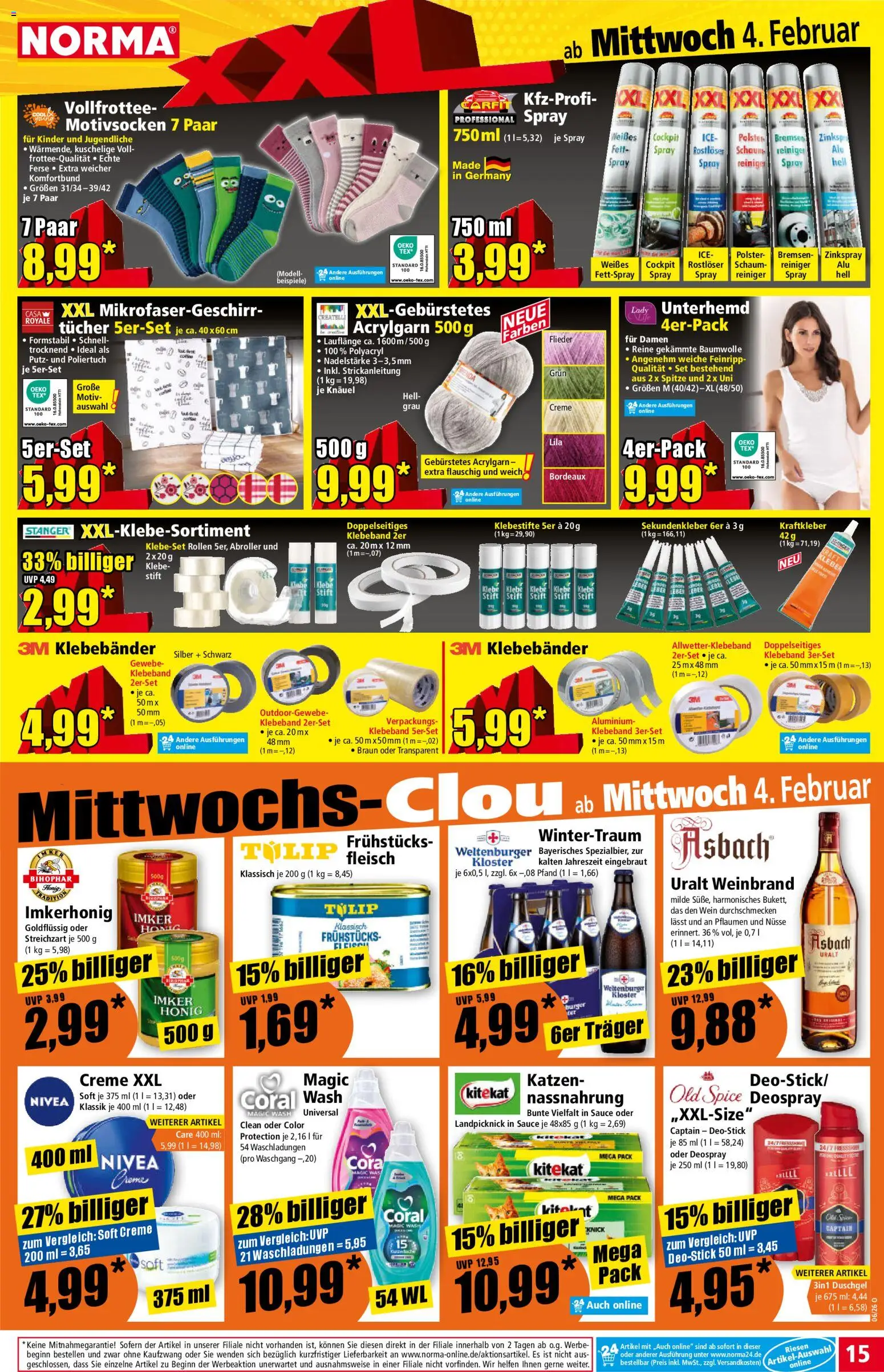 Norma Prospekt 	 – gültig ab 02.02.2026 | Seite: 15 | Produkte: Unterhemd, Burger, Creme, Duschgel