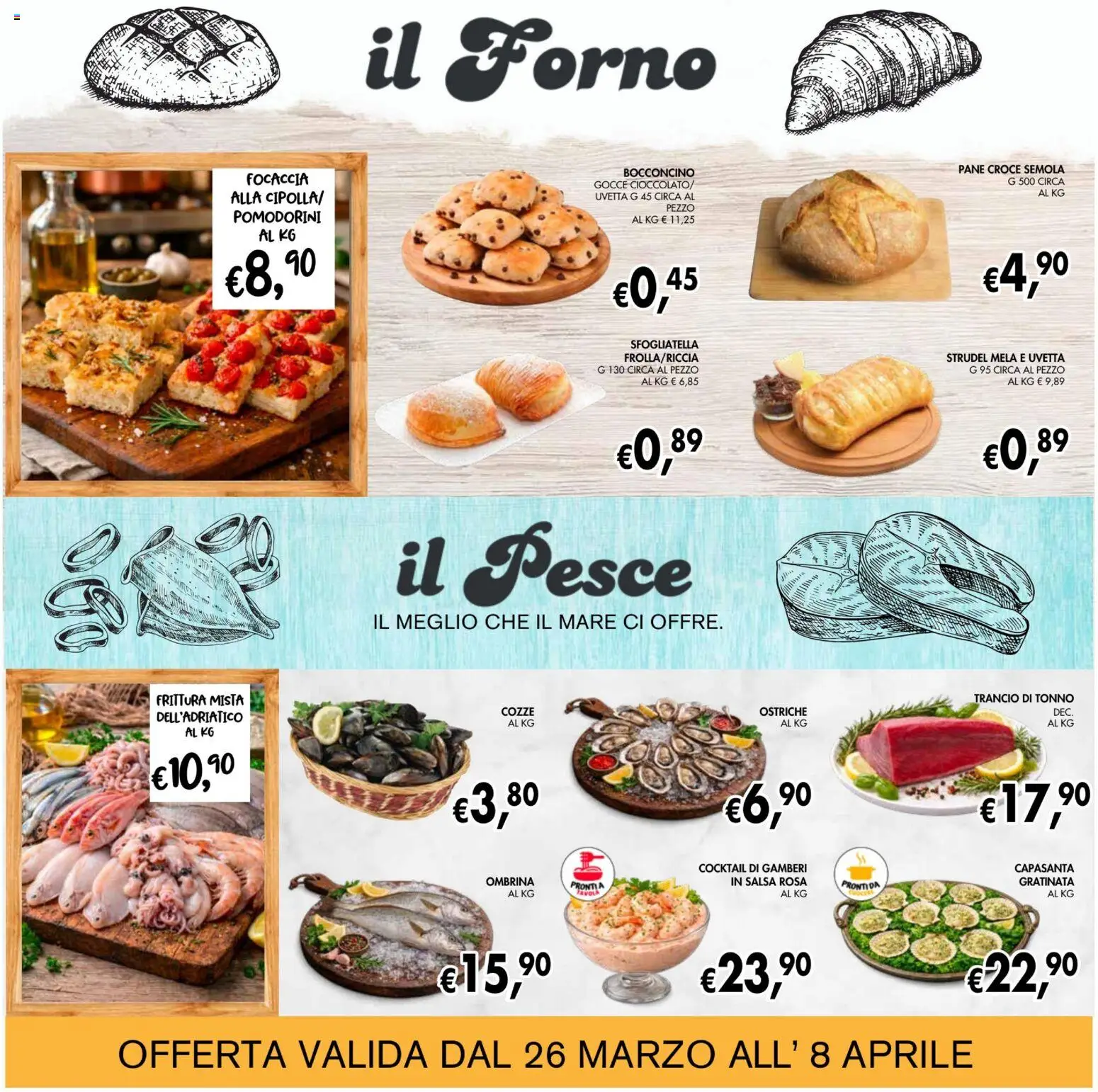 Volantino Coal del 26.03.2026 | Pagina: 8 | Prodotti: Pomodorini, Pane, Cozze, Forno