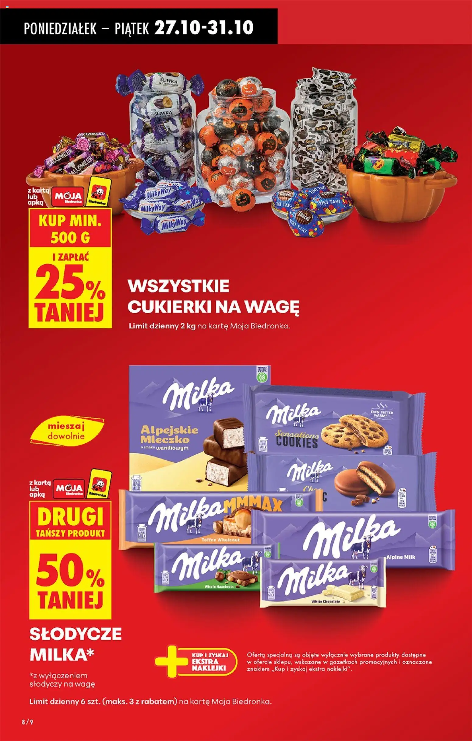 Biedronka gazetka od 27.10.2025 | Strona: 10 | Produkty: Słodycze, Cukierki na wagę, Naklejki, Cukierki