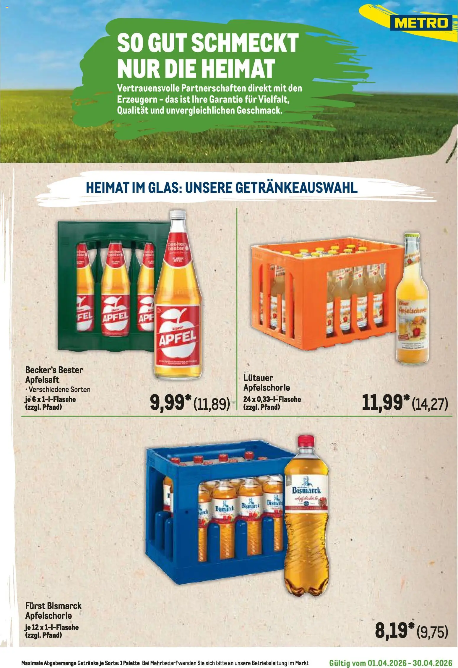 Metro Regionaler Flyer – gültig ab 01.04.2026 | Seite: 27 | Produkte: Äpfel, Apfelsaft