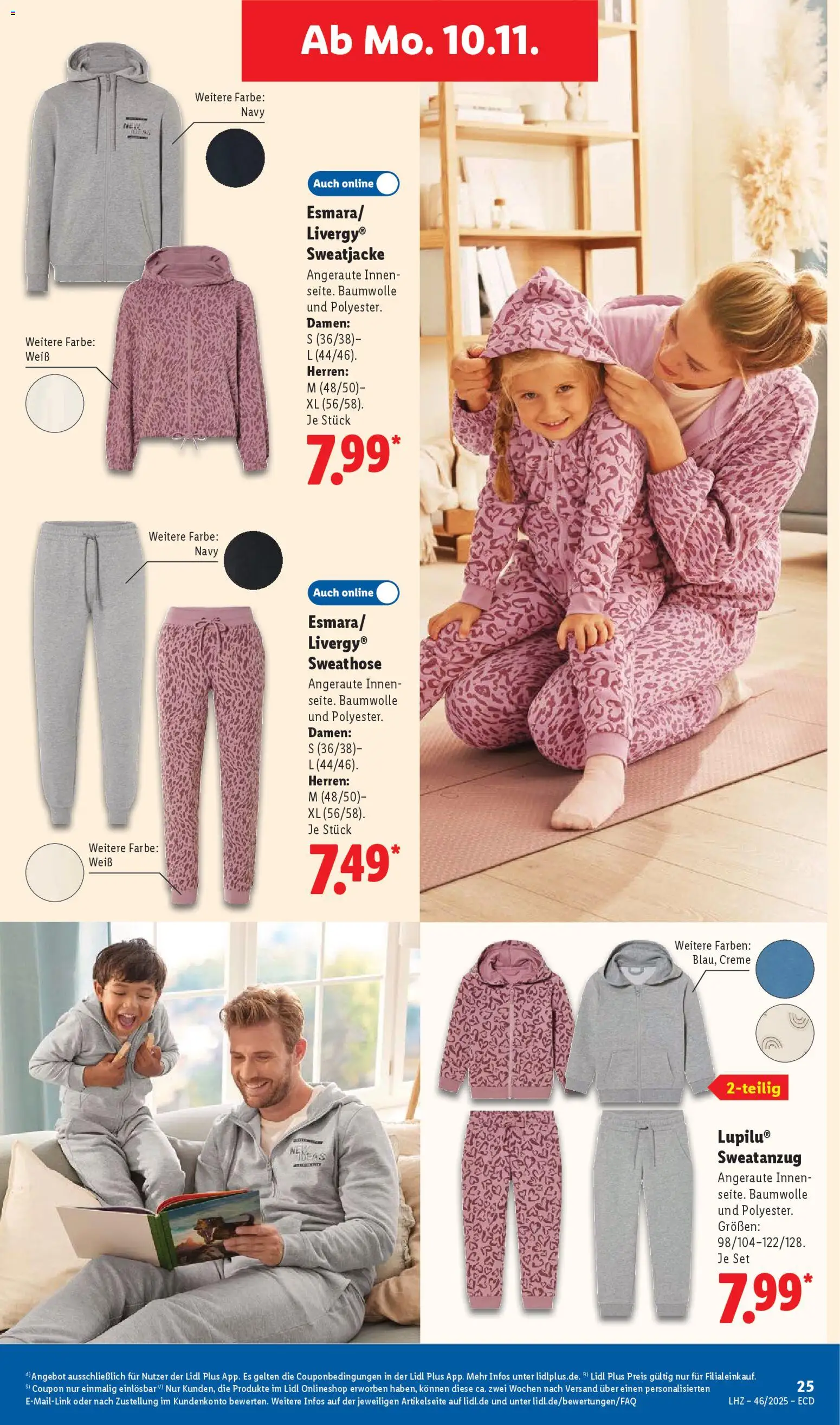 Lidl - Prospekt – gültig ab 10.11.2025 | Seite: 39 | Produkte: Sweathose, Sweatjacke, Creme
