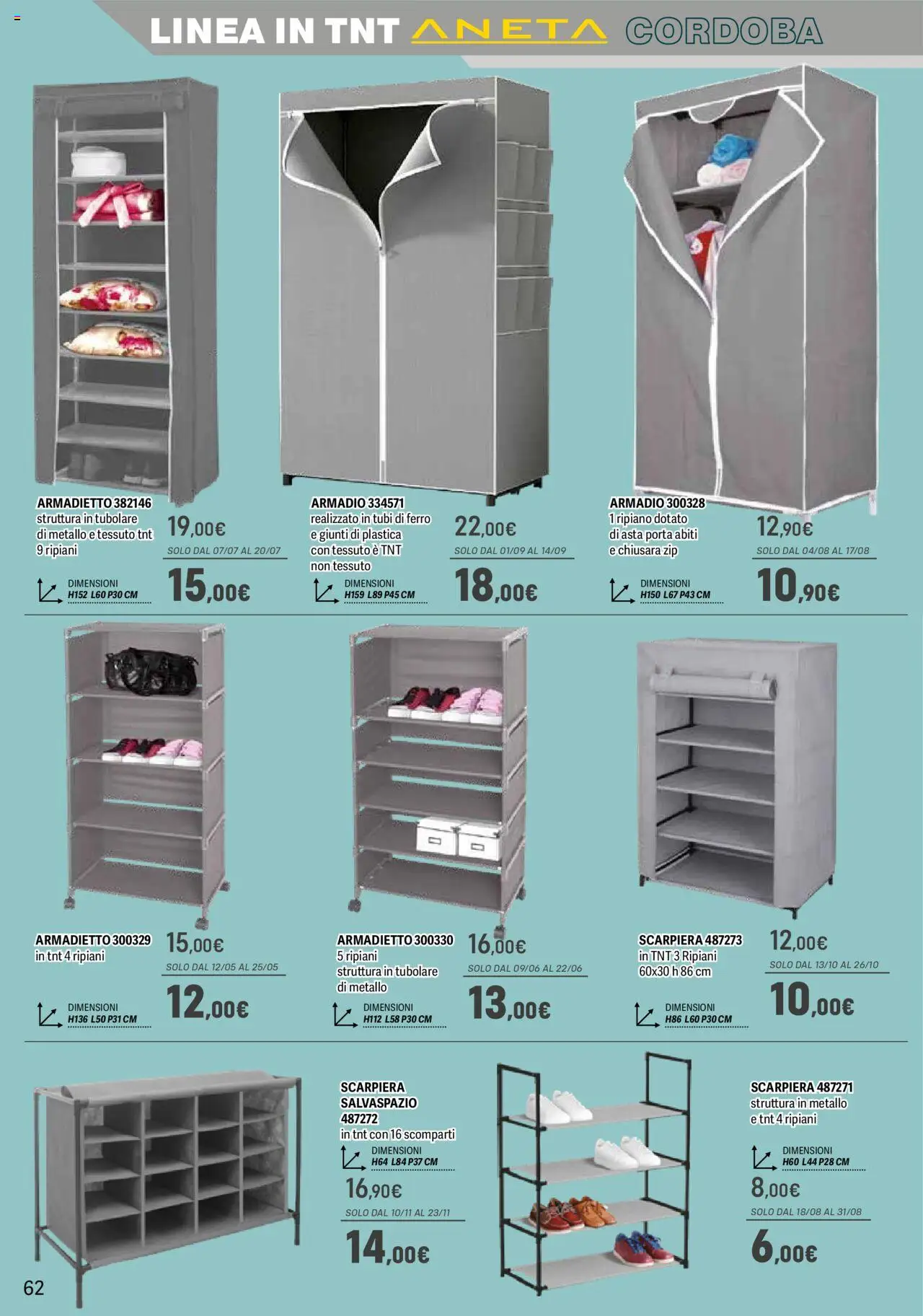 Volantino Orizzonte del 09.05.2025 | Pagina: 62 | Prodotti: Abiti, Scarpiera, Armadio, Armadietto