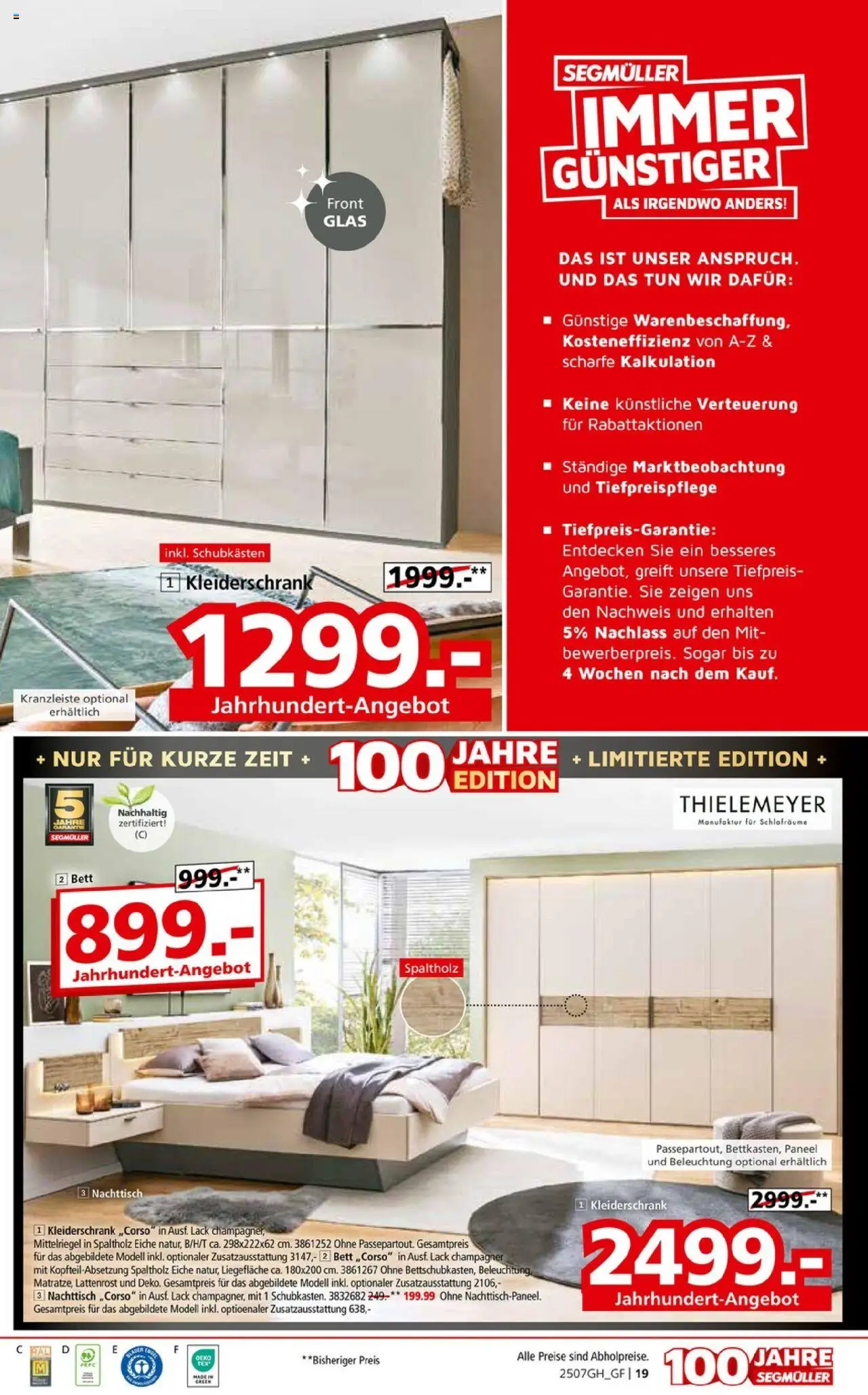 Segmüller Highlight - gültig ab dem 19.07.2025 | Seite: 31 | Produkte: Bett, Kleiderschrank, Nachttisch, Lattenrost