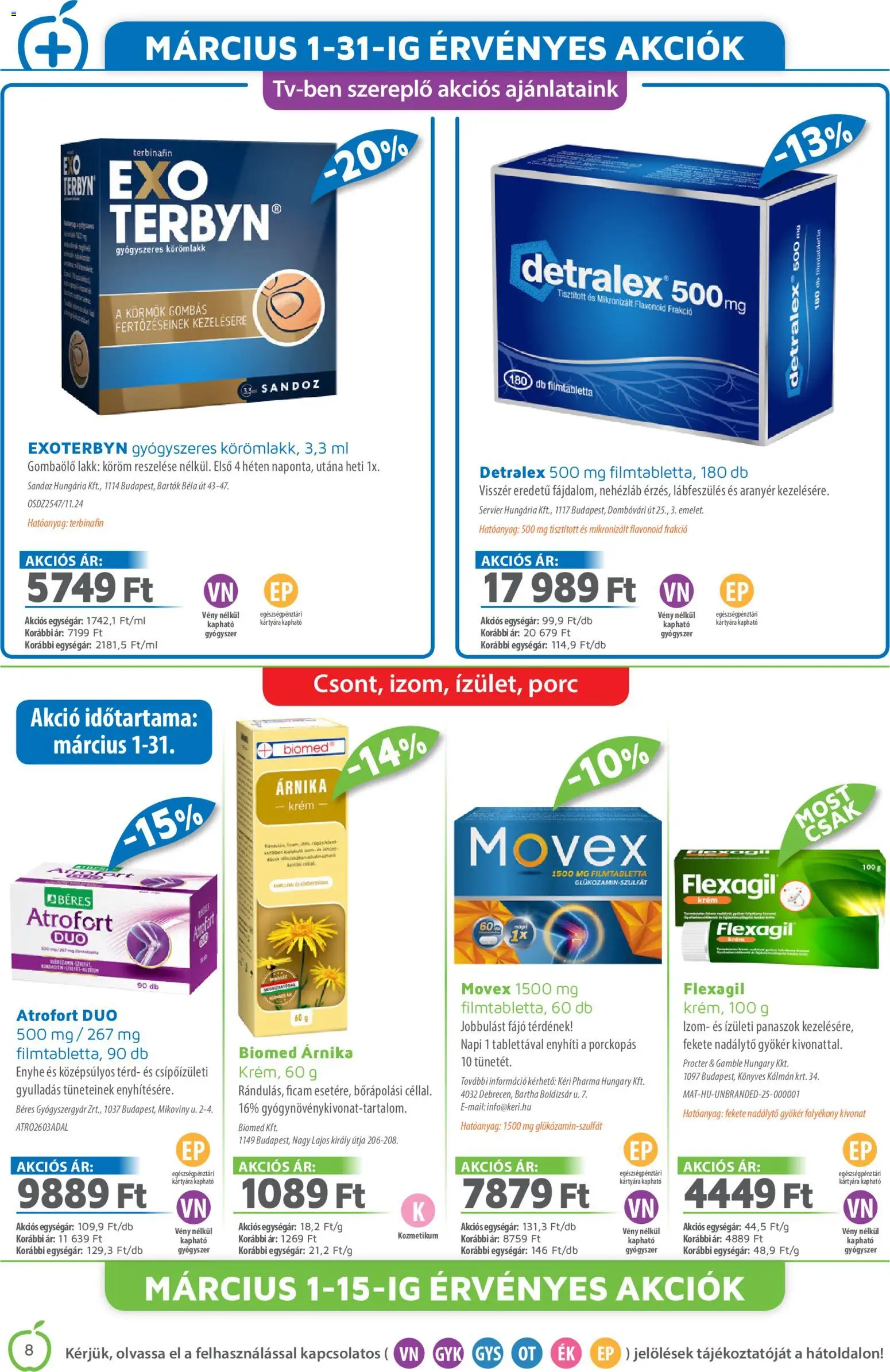 Alma Gyógyszertárak akciós ujság - amely érvényes a következő dátumtól: 01.03.2026 | Oldal: 8 | Termékek: Körömlakk