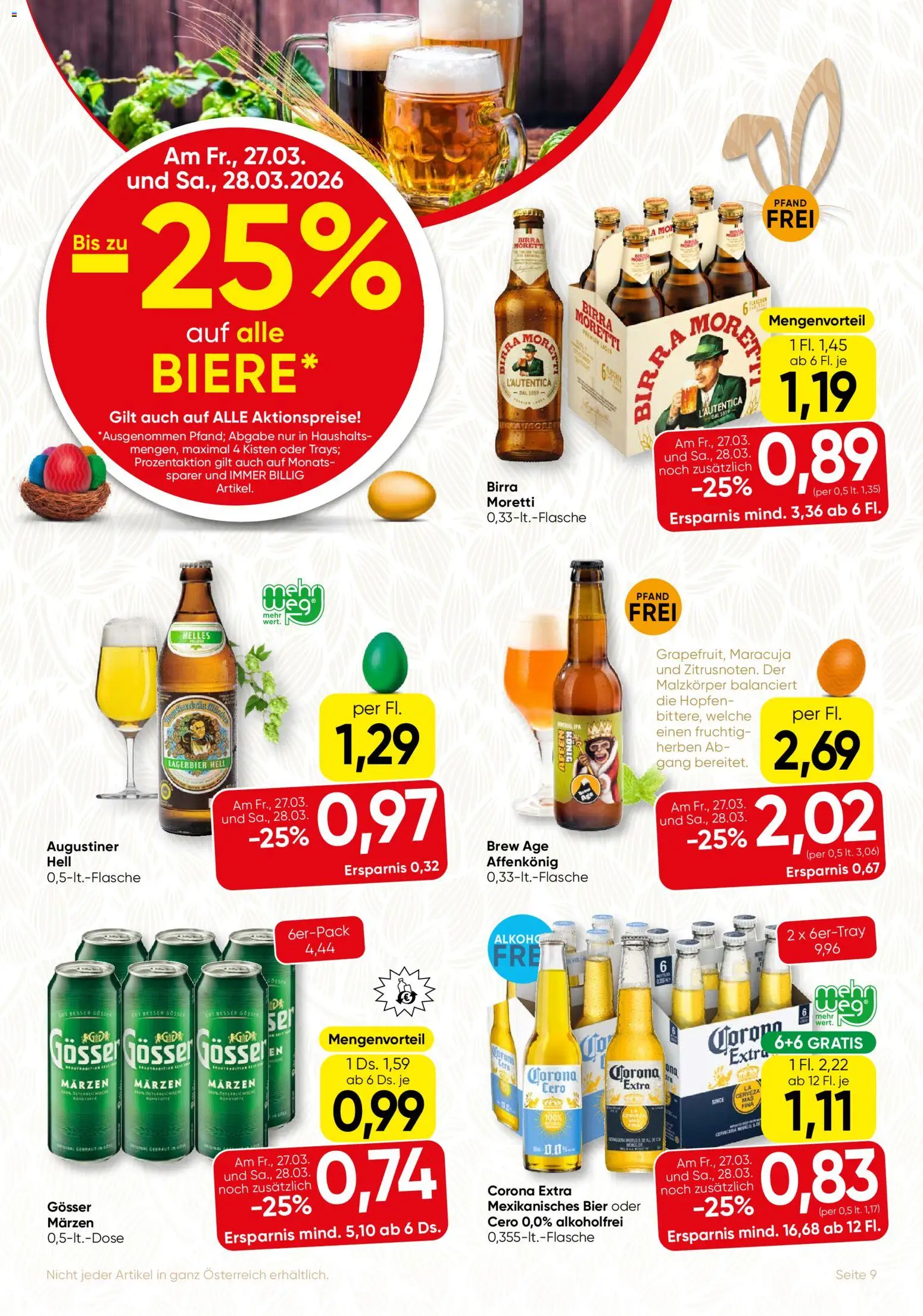 SPAR Gourmet Flugblatt gültig ab 26.03.2026 | Seite: 9 | Produkte: Bier