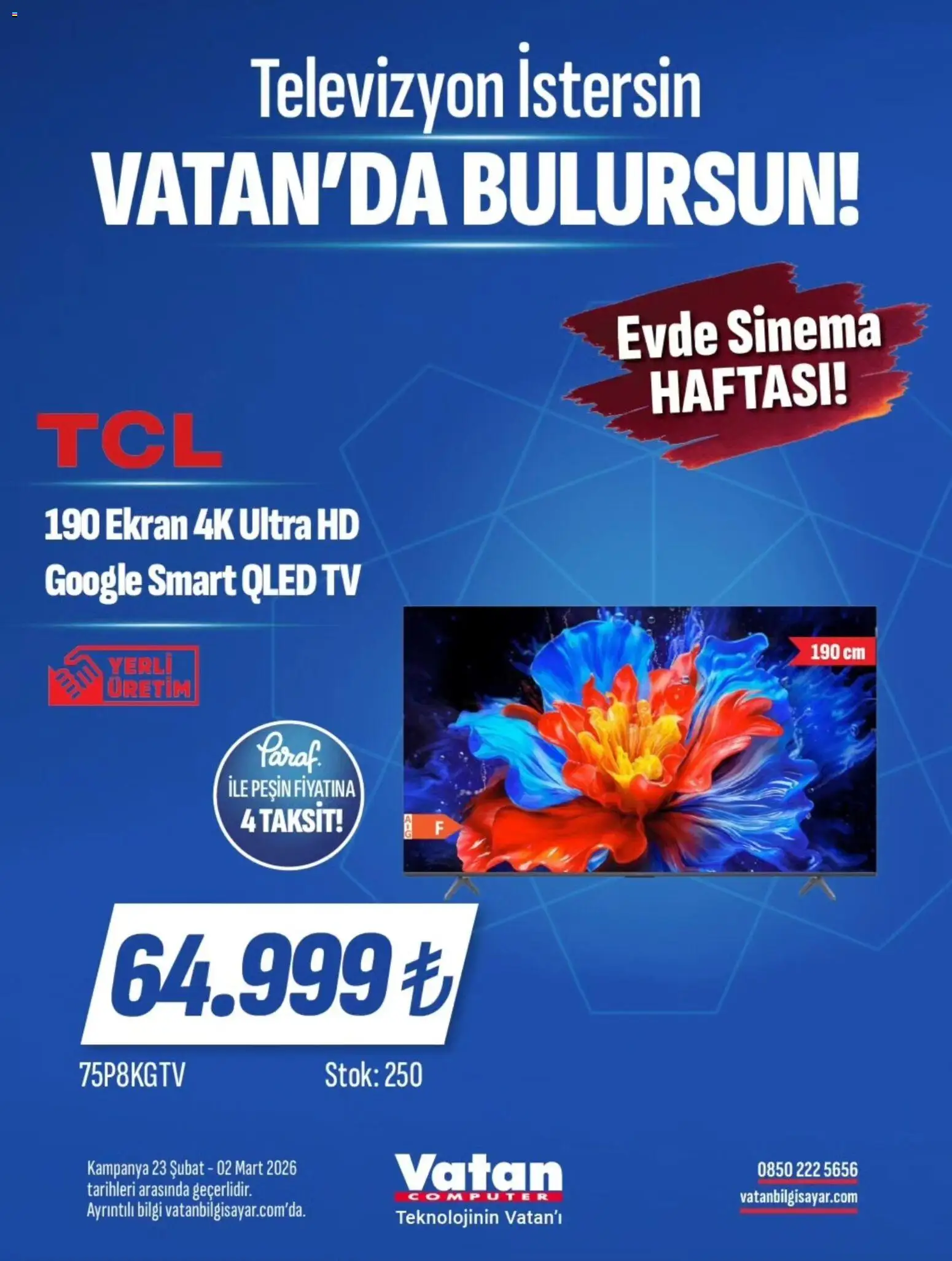 Vatan Bilgisayar İndirim - 23.02.2026 tarihinden itibaren geçerlidir | Sayfa: 23 | Ürünler: TV, Televizyon