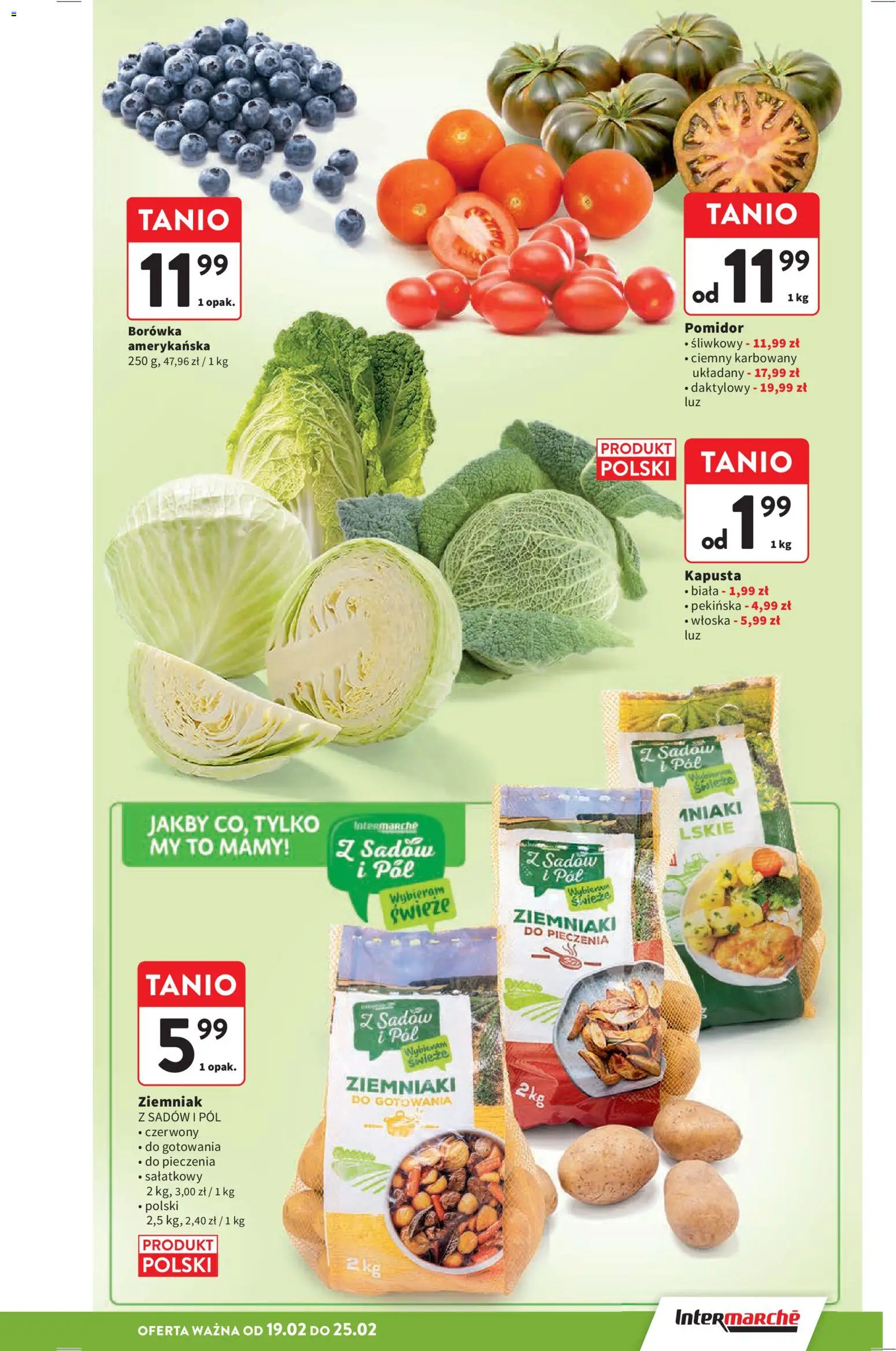 Intermarche Gazetka od 19.02.2026 | Strona: 11 | Produkty: Kapusta, Ziemniaki do pieczenia, Ziemniaki