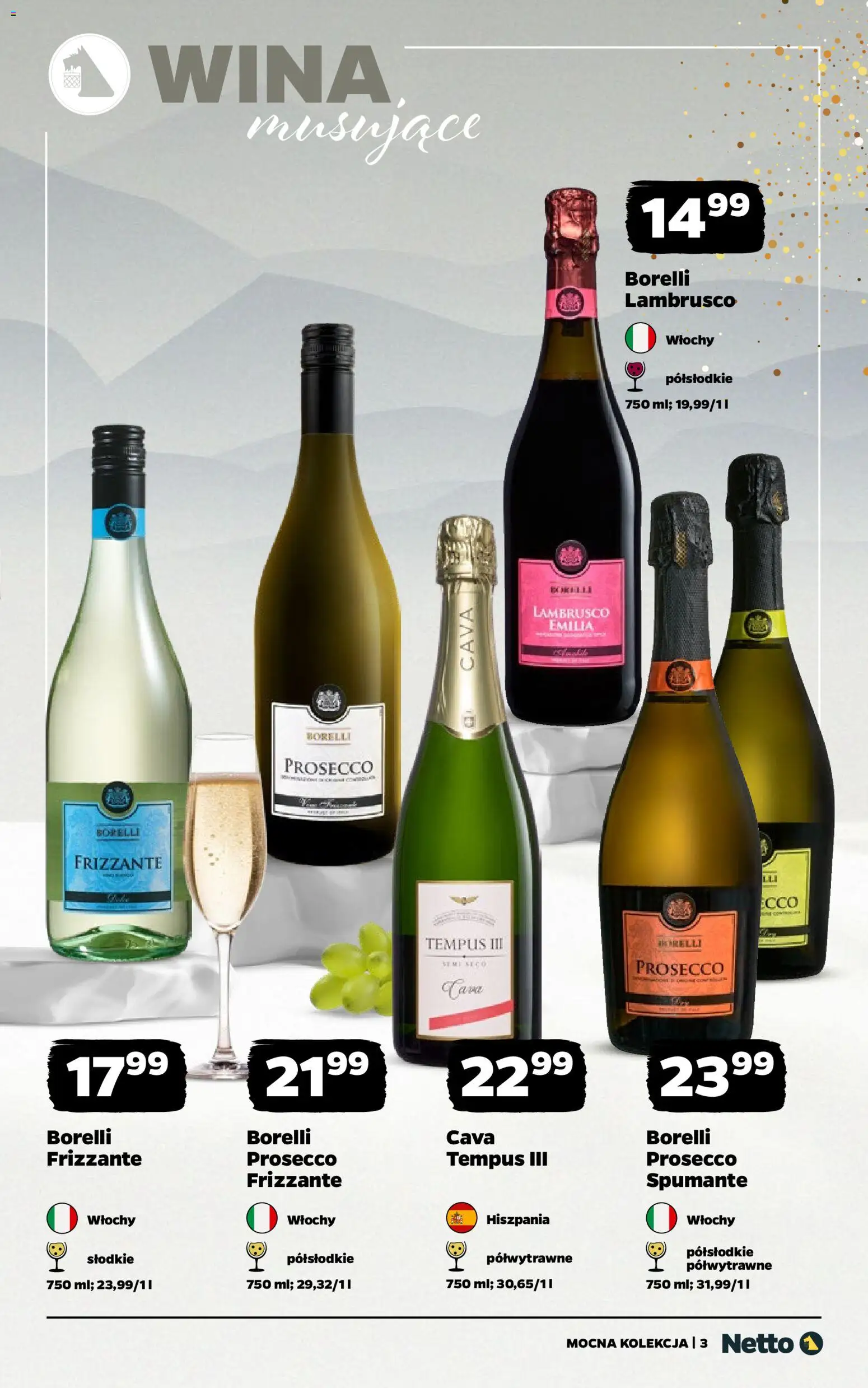 Netto gazetka - Mocna Kolekcja od 22.12.2025 | Strona: 3 | Produkty: Prosecco, Lambrusco