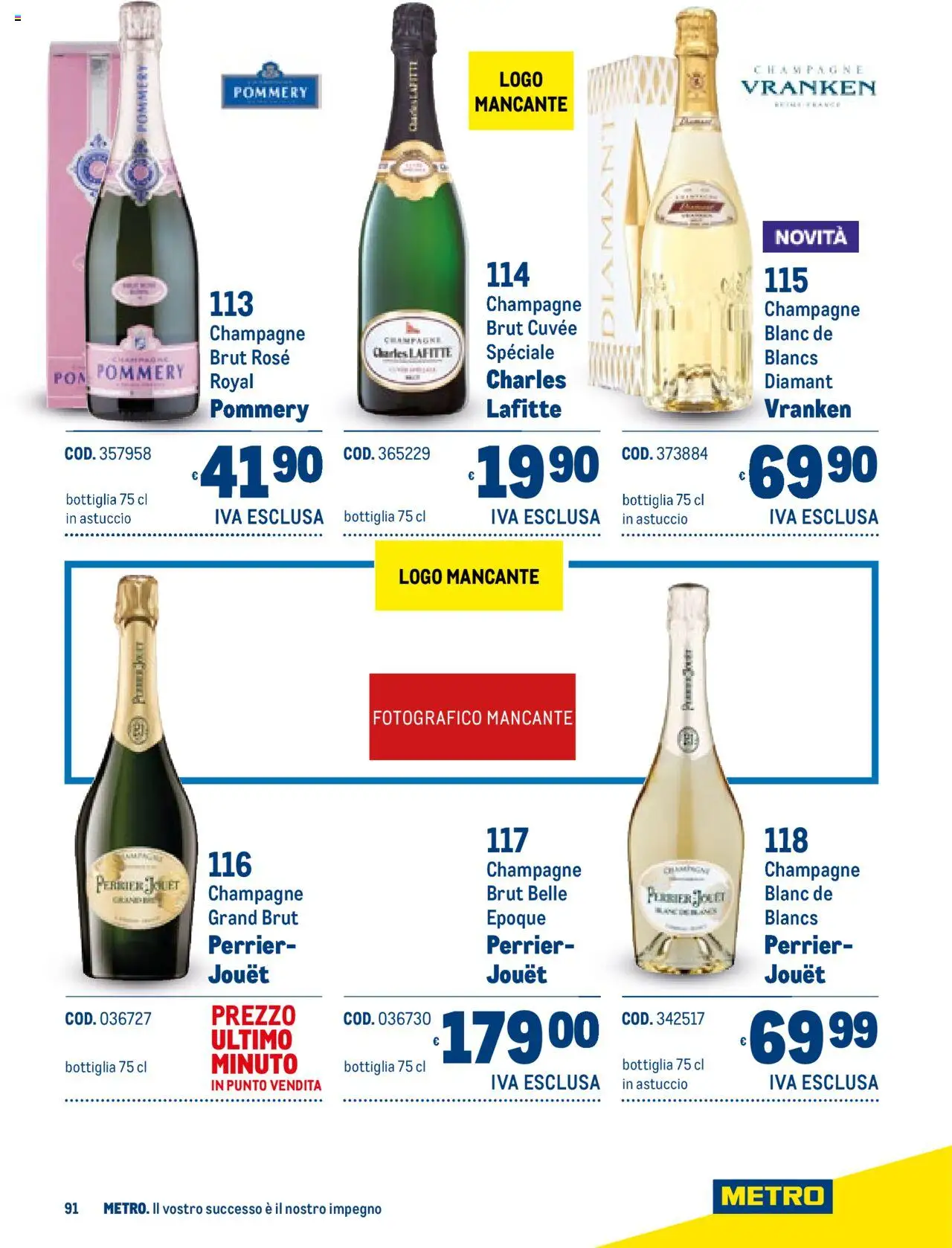 Volantino Metro del 06.11.2025 | Pagina: 91 | Prodotti: Champagne, Astuccio, Bottiglia