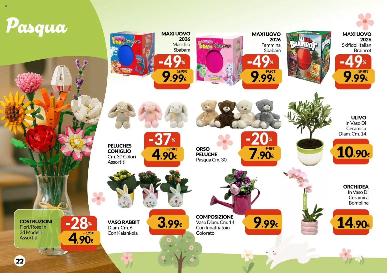 Volantino Famila del 12.03.2026 | Pagina: 22 | Prodotti: Peluche, Orchidea, Vaso