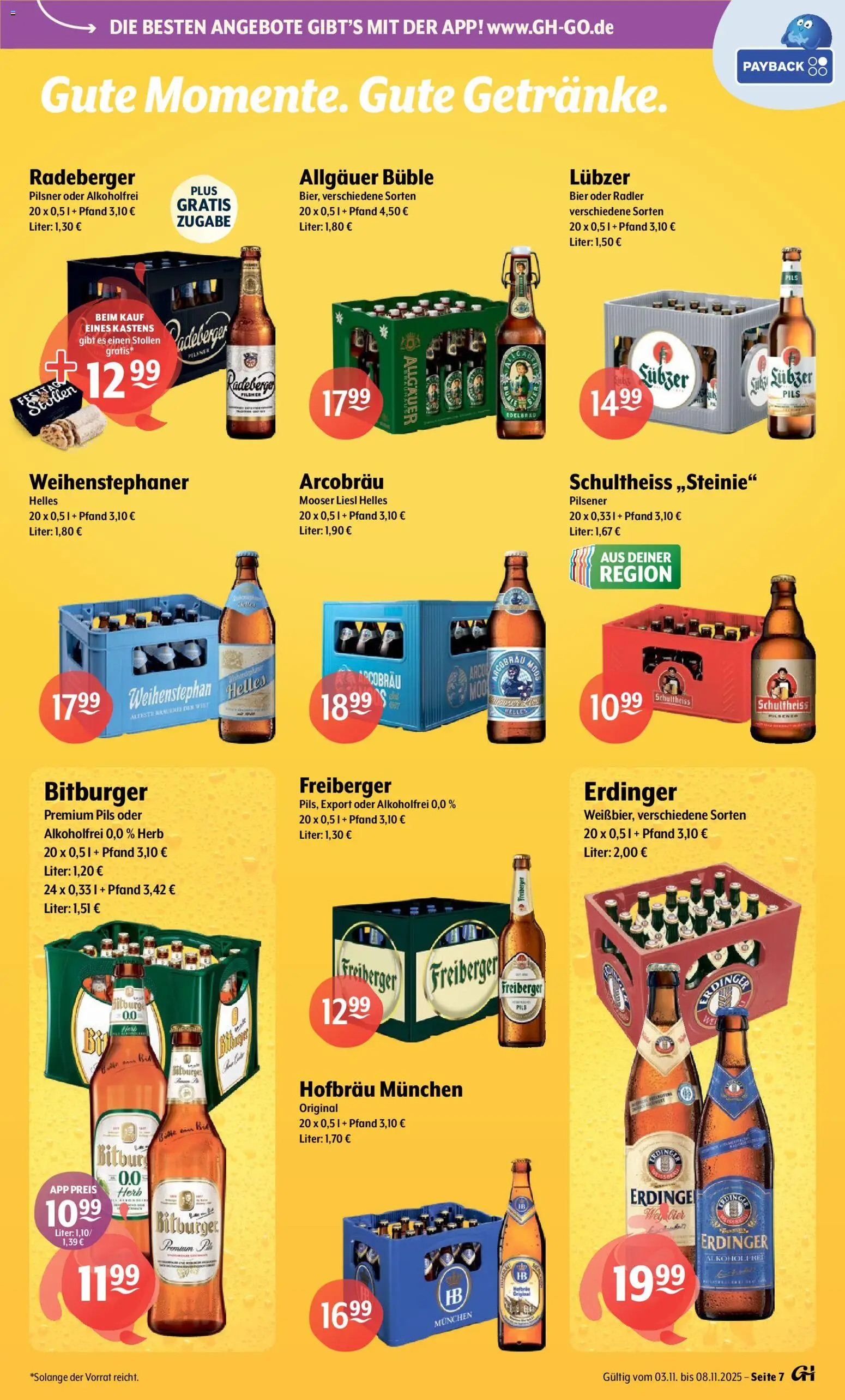 Trink und Spare Prospekt – gültig ab 03.11.2025 | Seite: 7 | Produkte: Bitburger, Erdinger, Pils, Radler
