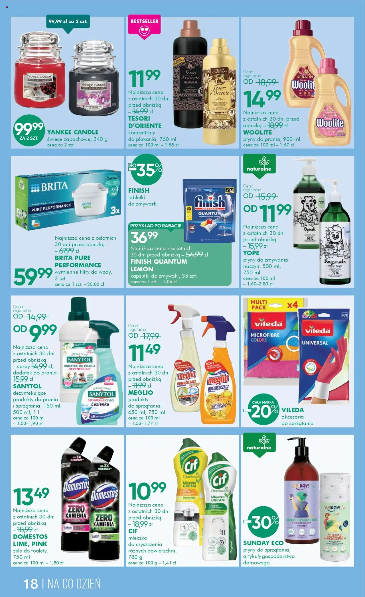 Super-pharm Gazetka od 04.10.2025 | Strona: 18 | Produkty: Meglio, Tabletki finish, Vileda, Finish