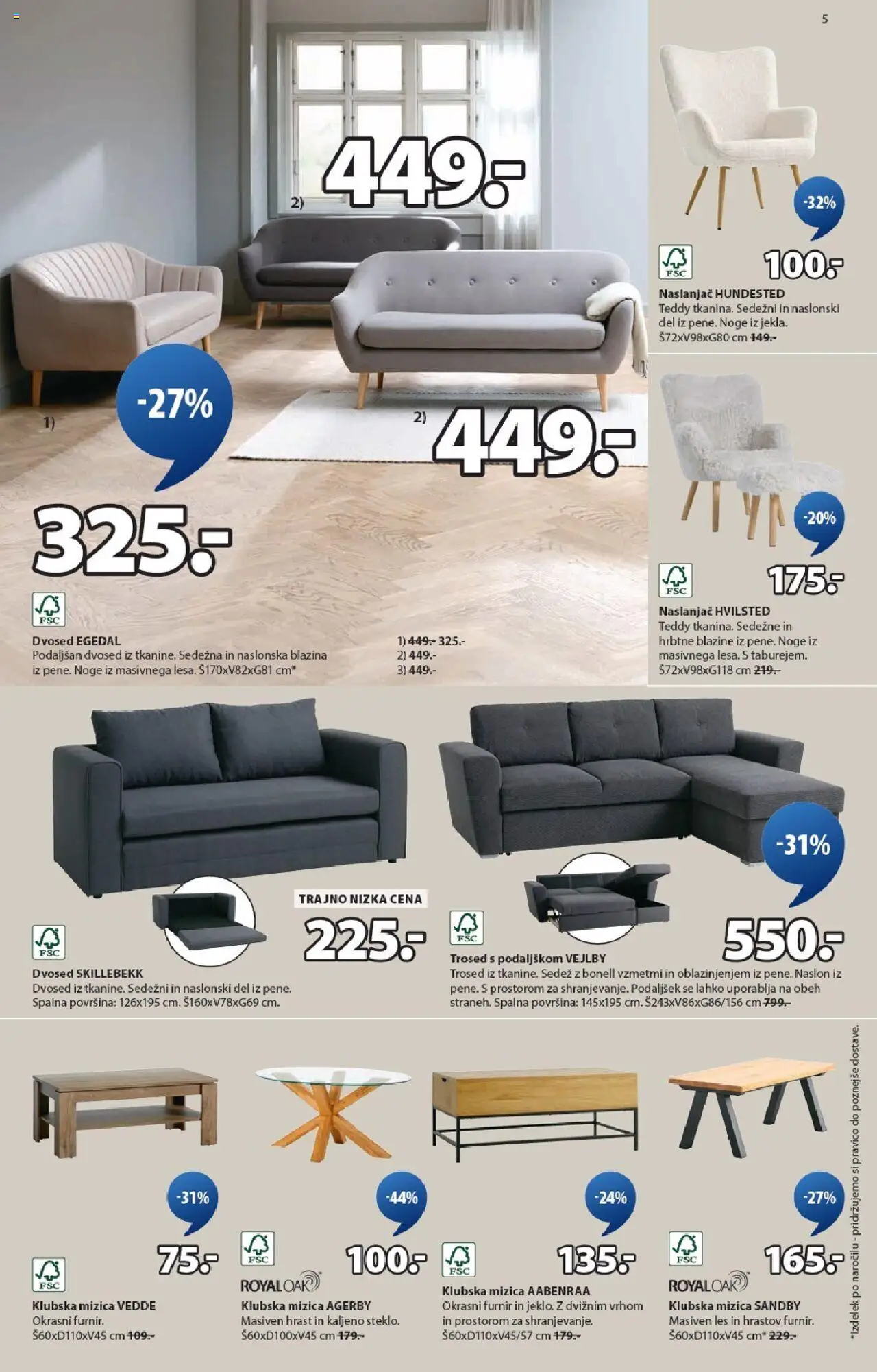 Novi JYSK katalog ponudbe – veljaven od 24.09.2025 | Stran: 5 | Izdelki: Mizica, Naslanjač, Trosed, Blazina
