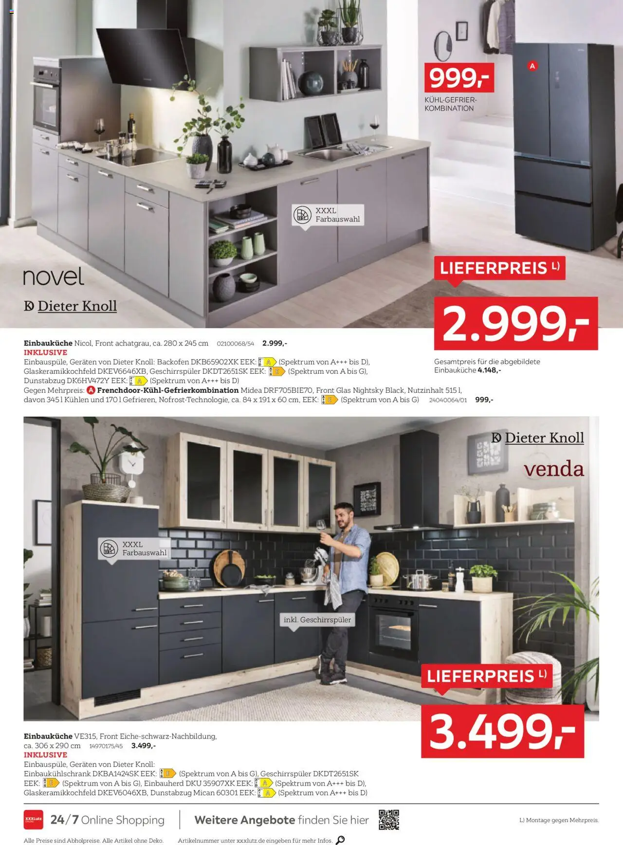 XXXL Lutz Nr. 1 bei Küchen – gültig ab 05.10.2025 | Seite: 8 | Produkte: Geschirrspüler, Einbauküche, Backofen, Dunstabzug