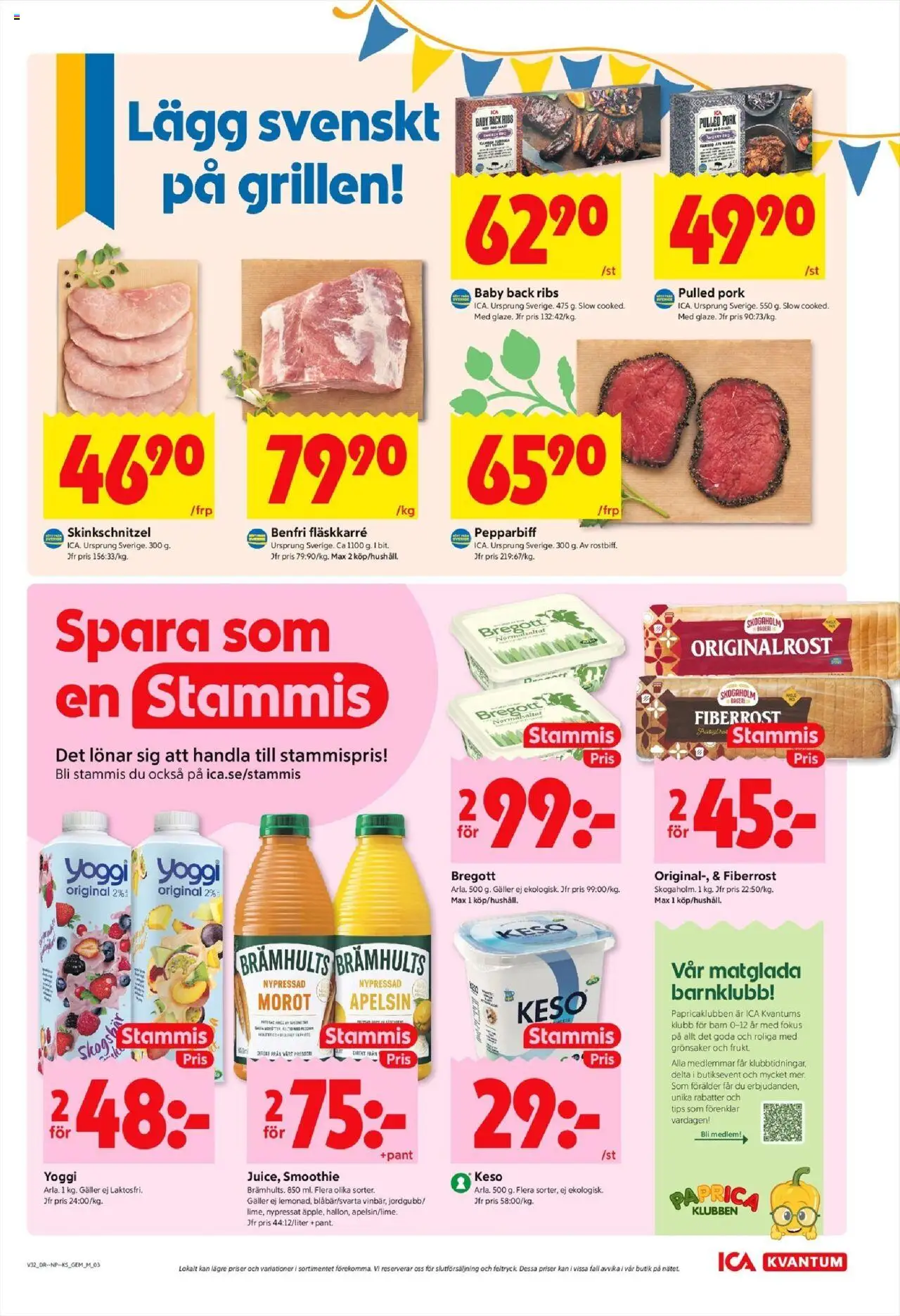 ICA Kvantum reklamblad aktuell från 04.08.2025 | Sida: 3 | Produkter: Galler, Bregott, Morot, Apelsin