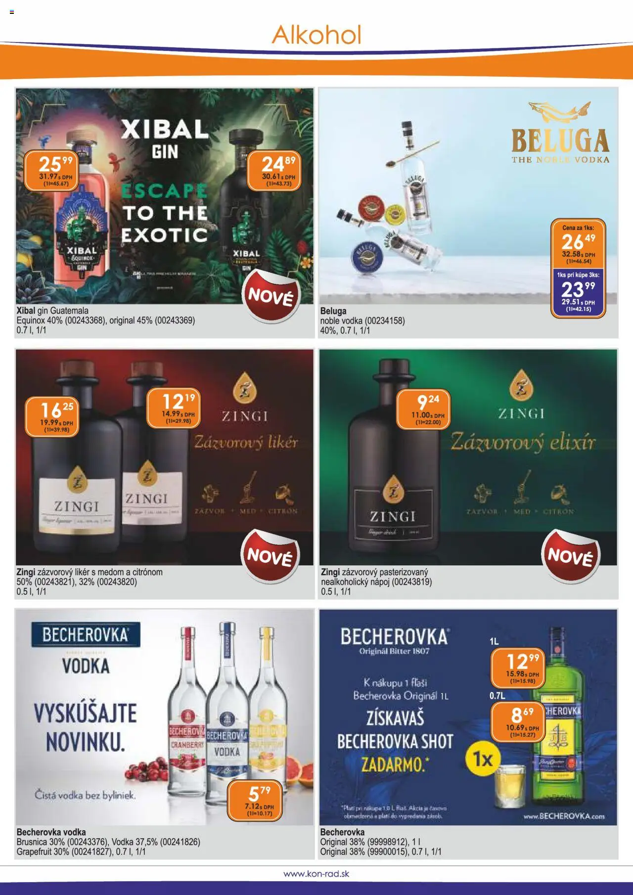 KON - RAD leták │ platný od 01.08.2025 | Strana: 7 | Produkty: Becherovka, Gin, Grapefruit, Alkohol