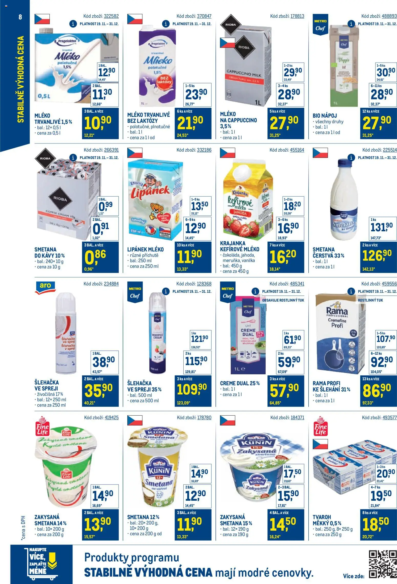 Makro leták - Stabilně výhodná cena od 19.11.2025 | Strana: 8 | Produkty: Veggie, Lipánek, Smetana, Tvaroh