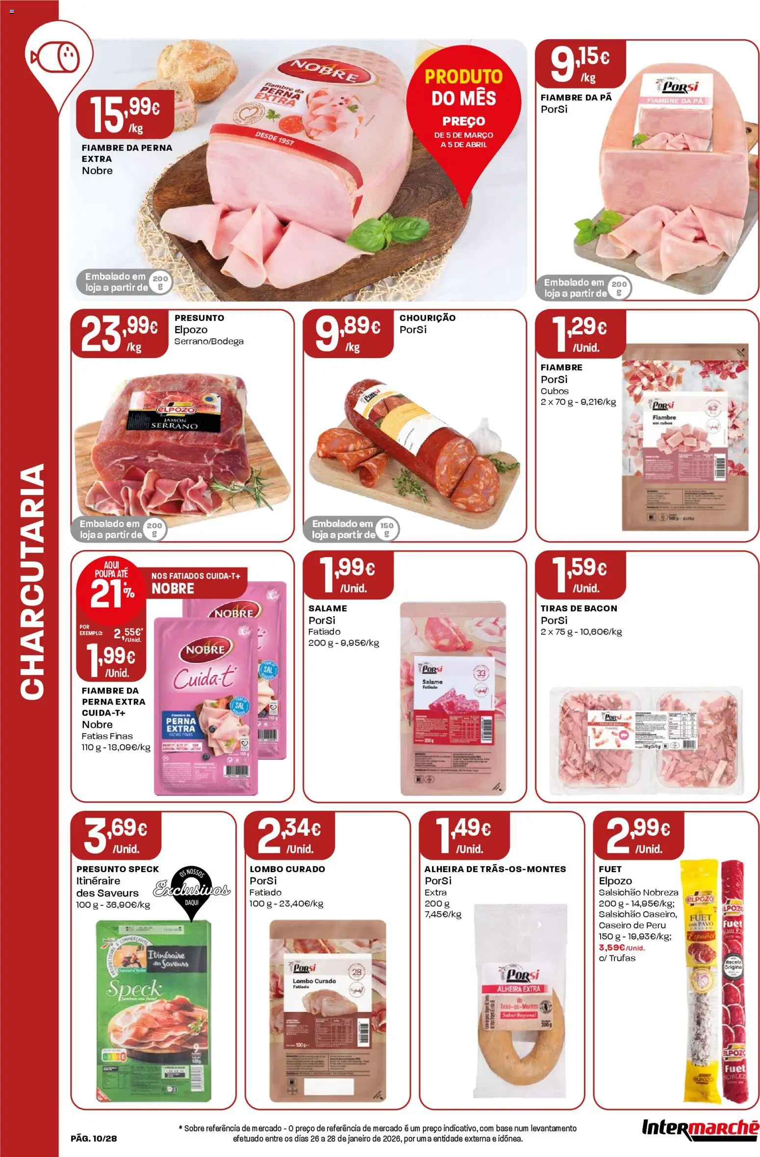 Intermarché Folheto Contact │ válido de 05.03.2026 | Página: 10 | Produtos: Base, Lombo, Presunto, Alheira