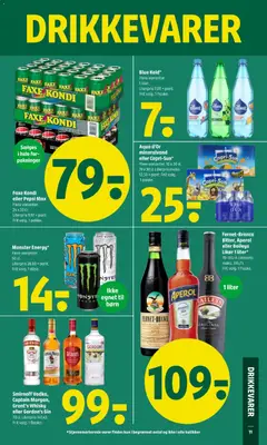 Fernet-Branca Bitter, Aperol eller Baileys Likør 1 liter*, 70-100 cl. Literpris maks. 155,71. Frit valg. 1 flaske. gyldig fra 06.11.2025 | Side: 13