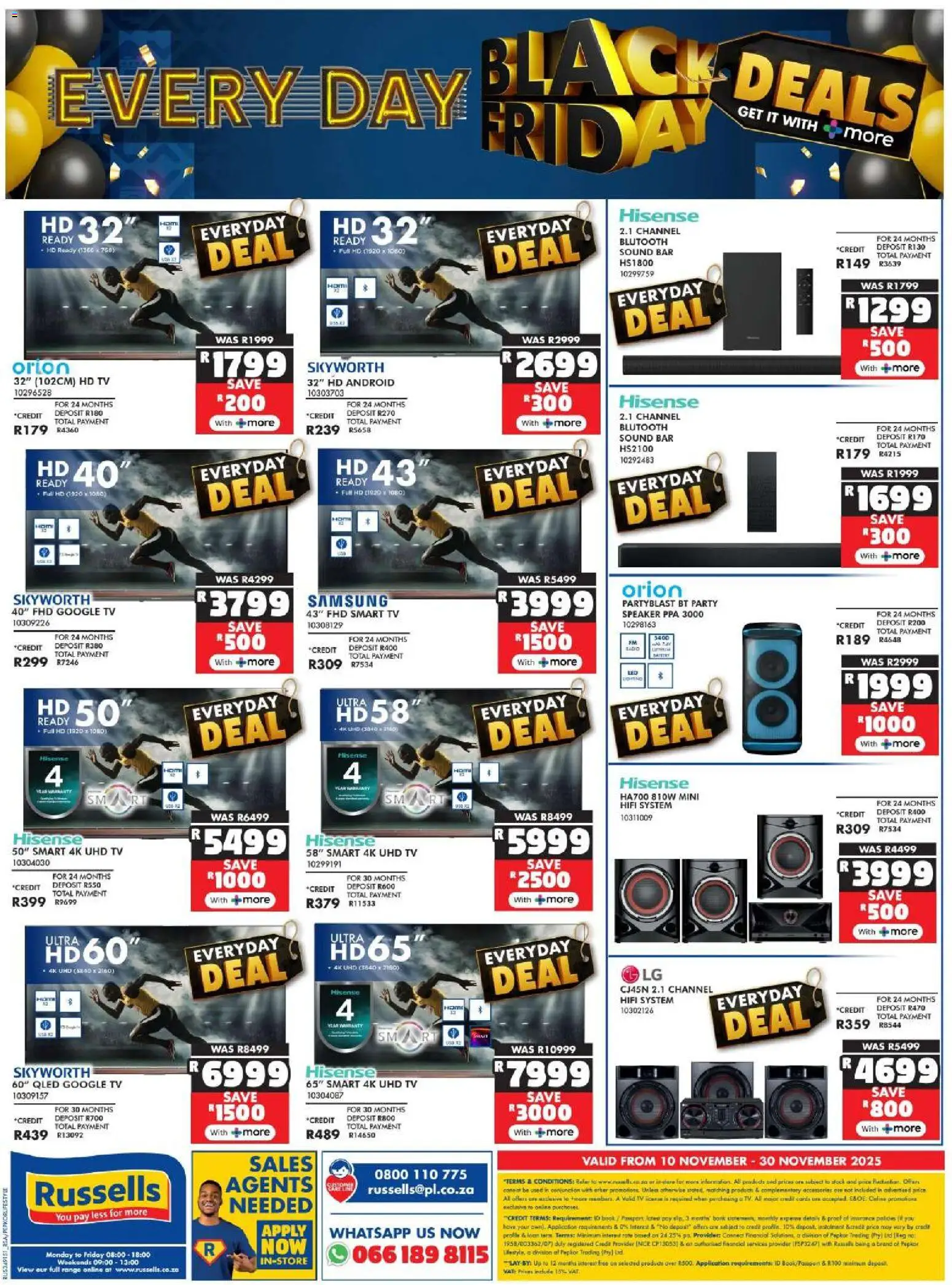 New Russells catalogue – valid from 10.11.2025 | Page: 16 | Products: Speaker, TV