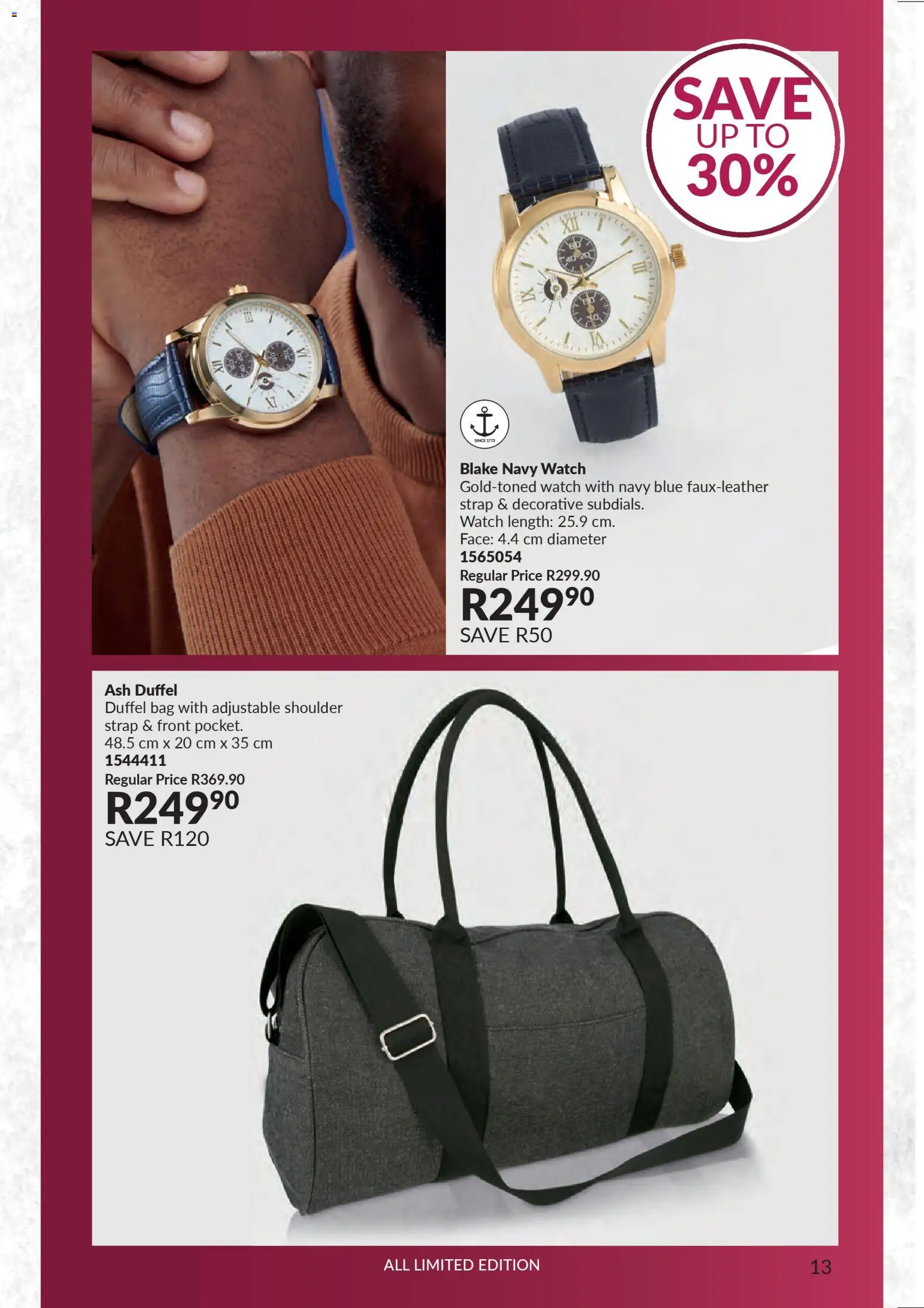 New Avon catalogue – valid from 01.03.2026 | Page: 13 | Products: Watch, Bag