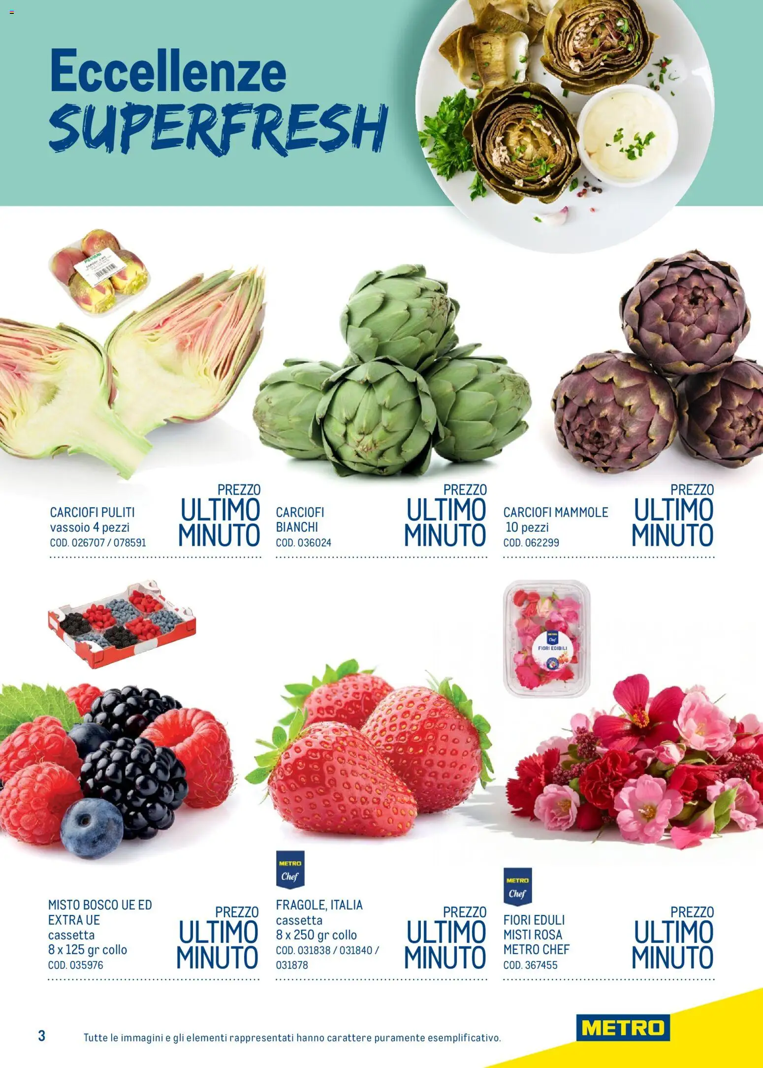 Volantino Metro del 05.03.2026 | Pagina: 3 | Prodotti: Carciofi, Vassoio