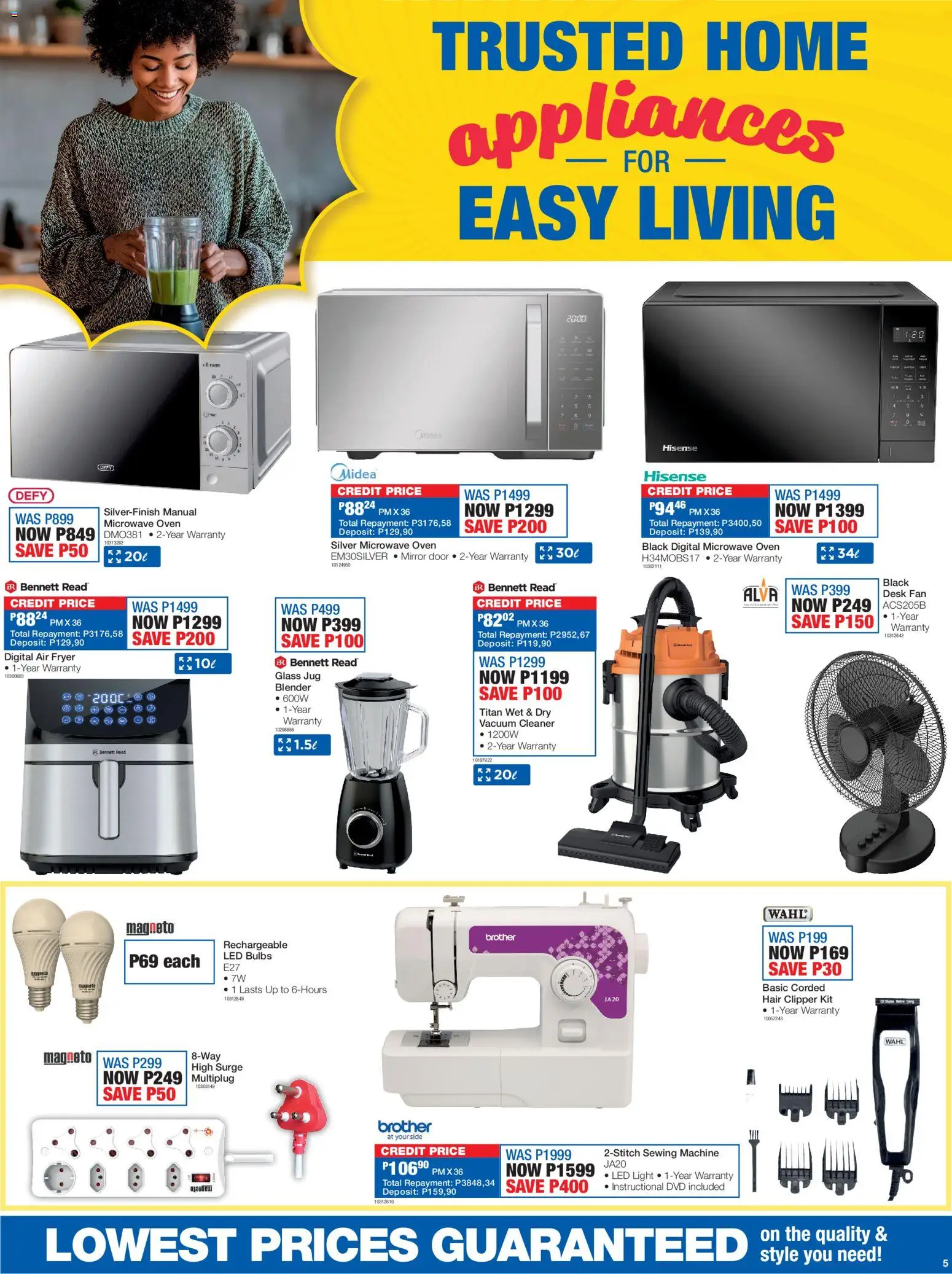 New OK Furniture catalogue – valid from 19.01.2026 | Page: 5 | Products: Microwave oven, Blender, Hair clipper, Light