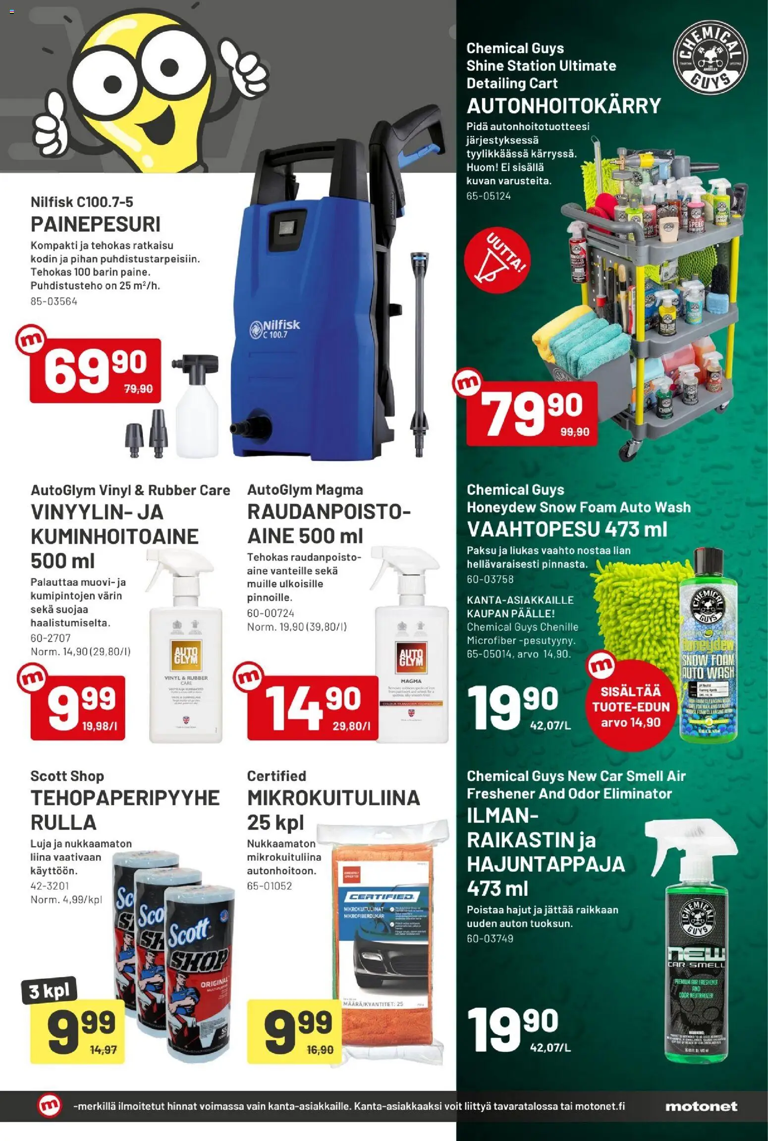 Motonet tarjoukset – voimassa 22.04.2026 alkaen | Sivu: 3 | Tuotteet: Mikrokuituliina, Painepesuri