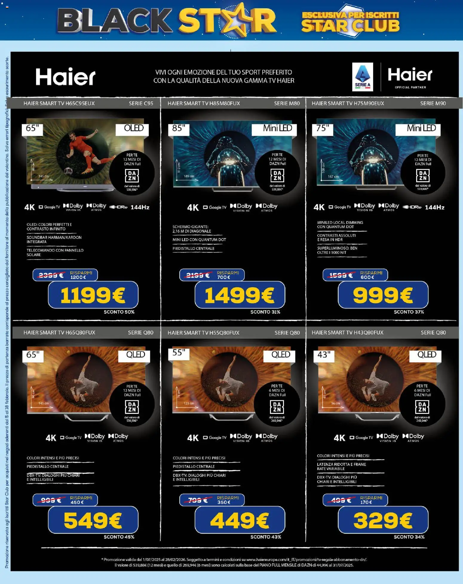 Volantino Euronics del 05.02.2026 | Pagina: 4 | Prodotti: Schermo, Telecomando, Tè, TV